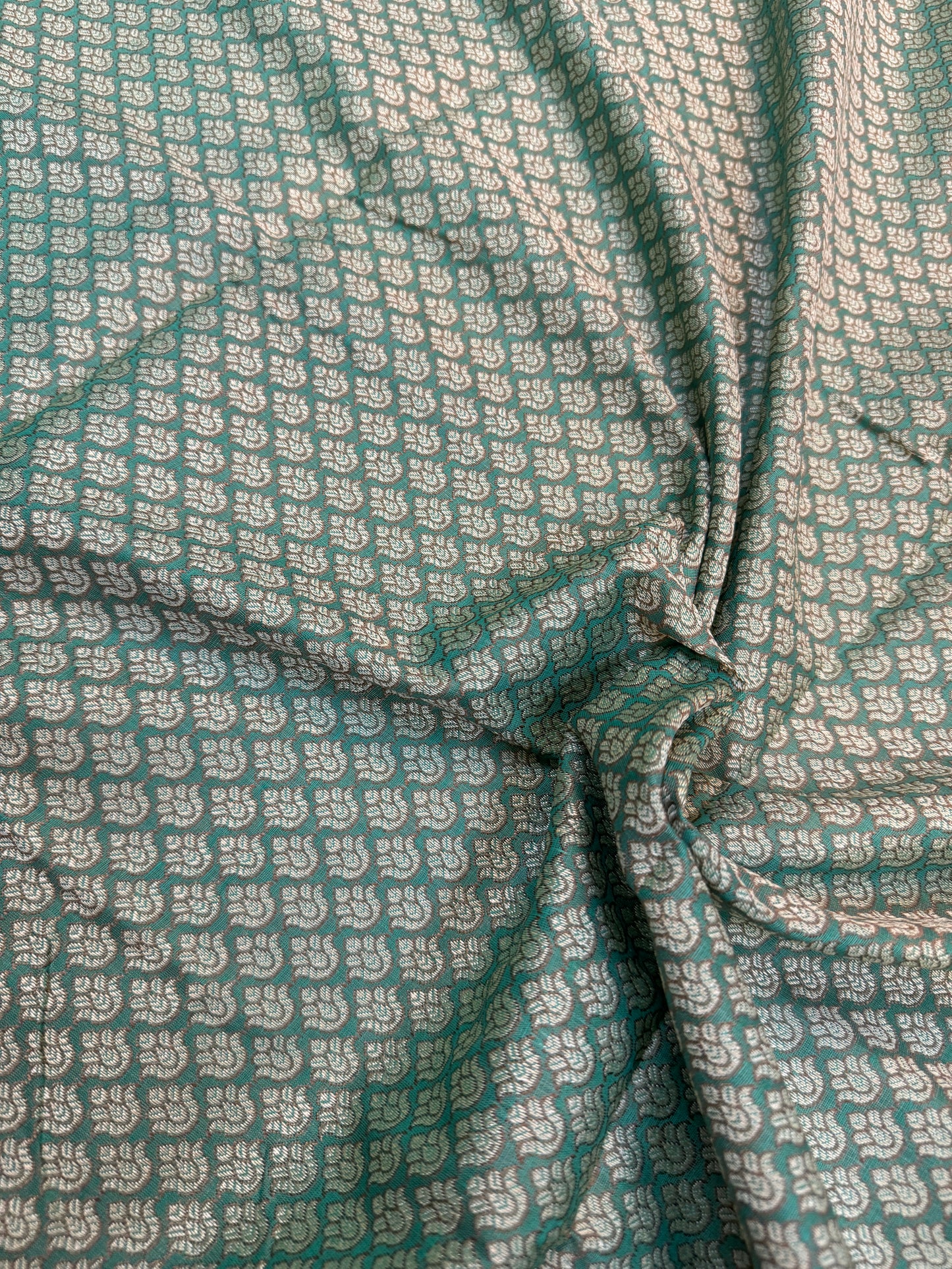 Serene Elegance: The Sea Green 3-Piece Handloom Pure Cotton Banarasi Suit Set by Shades Of Benares - banarasi - banarasi saree shop - banarasi saree manufacturers - banarasi saree wholesale - banaraasi sarees