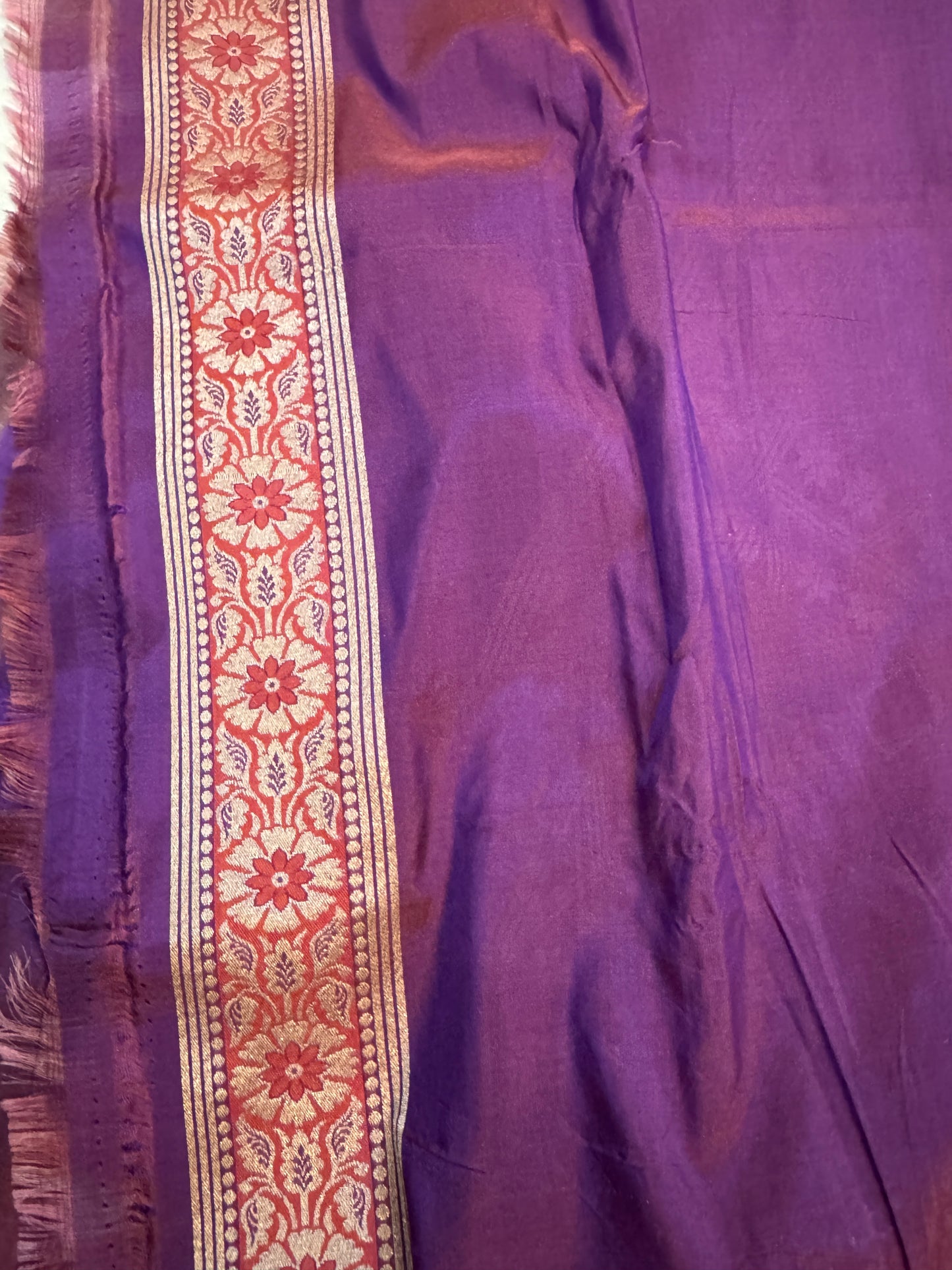 Maroonish Purple Pure Cotton Handloom Banarasi Saree with All-Over Handwoven Work by Shades Of Benares - banarasi - banarasi saree shop - banarasi saree manufacturers - banarasi saree wholesale - banaraasi sarees