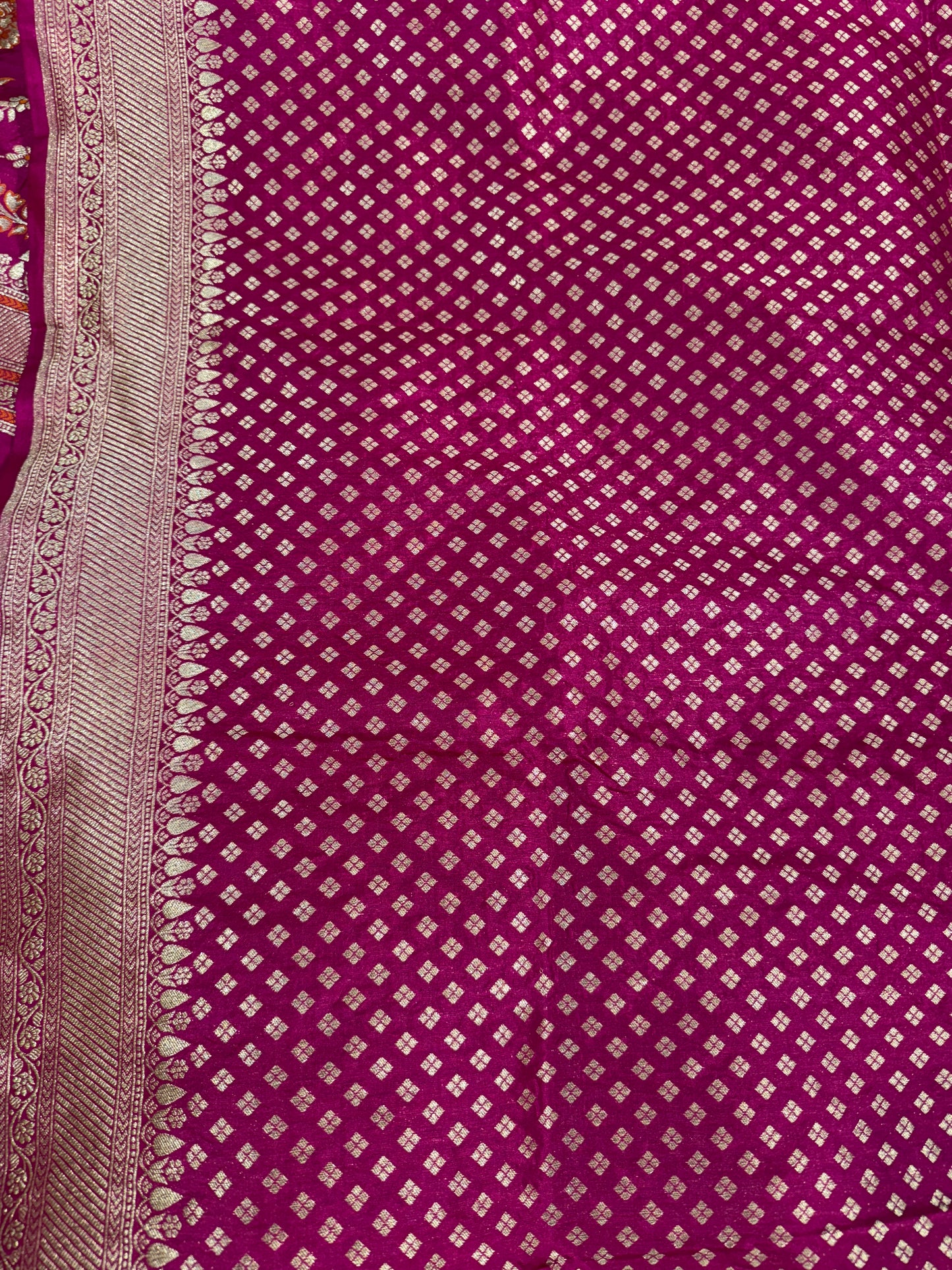 Rani Pink Minakari Jaal Pure Katan Silk Handloom Banarasi Saree by Shades Of Benares - banarasi - banarasi saree shop - banarasi saree manufacturers - banarasi saree wholesale - banaraasi sarees