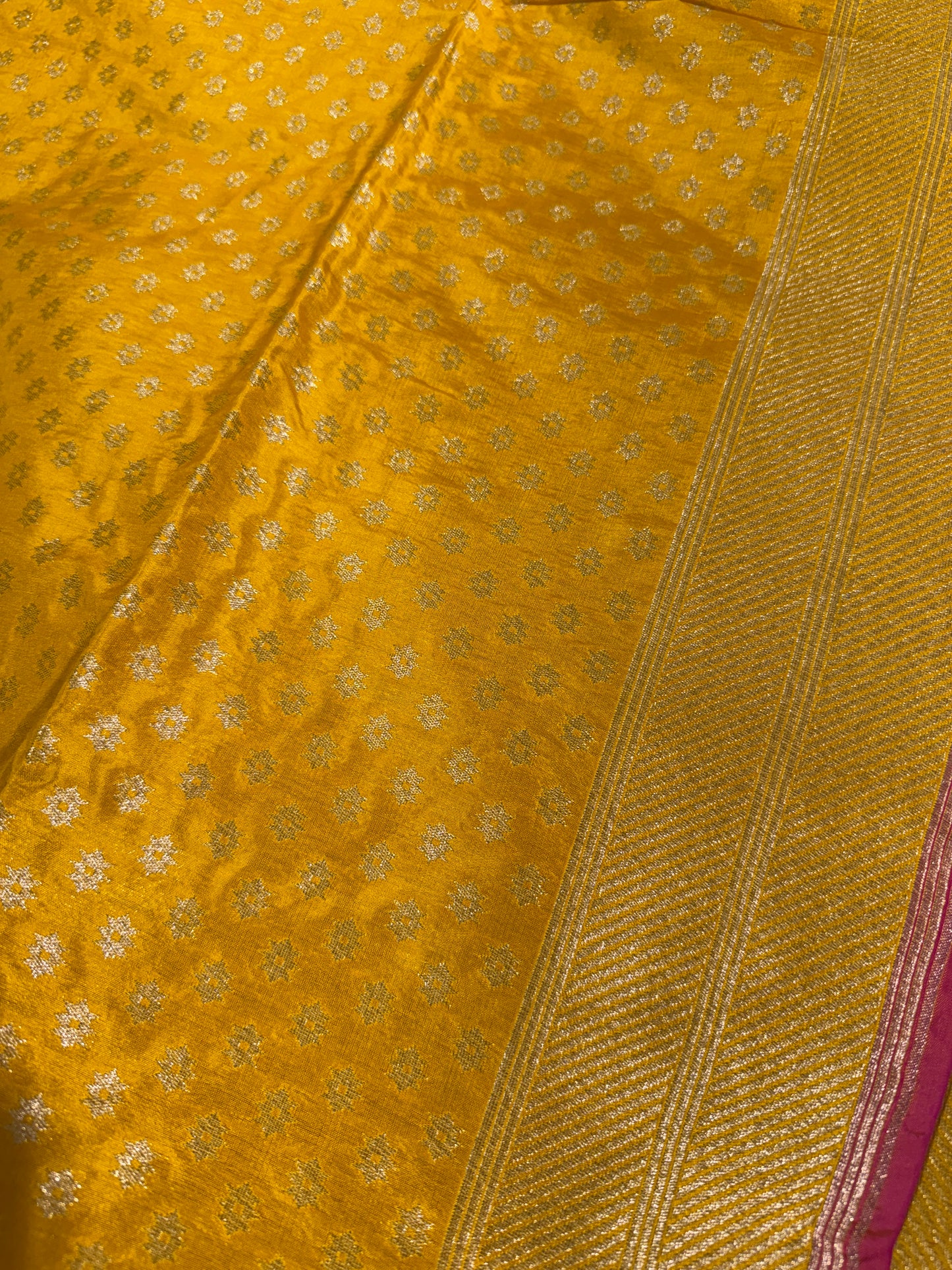 Yellow Pure Katan Silk Handloom Banarasi Saree by Shades Of Benares - banarasi - banarasi saree shop - banarasi saree manufacturers - banarasi saree wholesale - banaraasi sarees