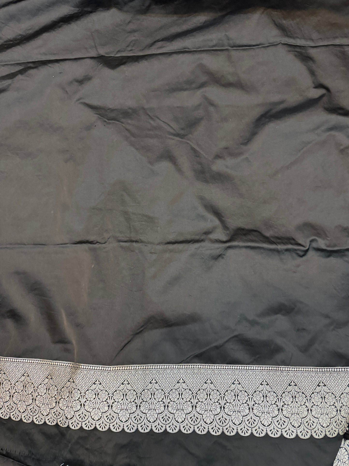 Black Pure Silk Handloom Banarasi Saree with Handwoven Butis and Gold Zari by Shades Of Benares - banarasi - banarasi saree shop - banarasi saree manufacturers - banarasi saree wholesale - banaraasi sarees