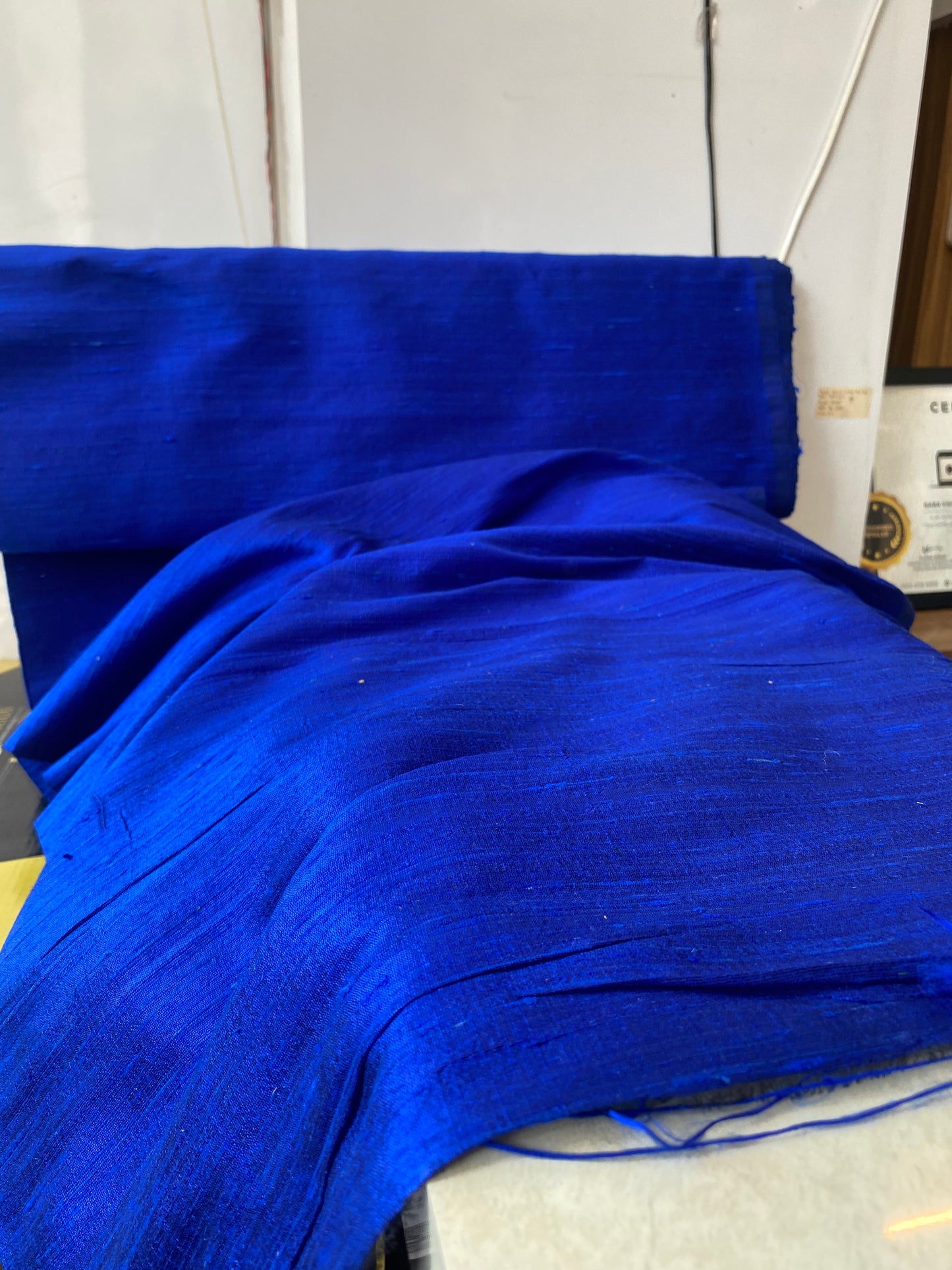 Regal Royal Blue: Pure Raw Silk Heritage Fabric (By Meter) by Shades Of Banaras - banarasi - banarasi saree shop - banarasi saree manufacturers - banarasi saree wholesale - banaraasi sarees - banarasi sari - banarasi saris - silk saree - silk sari - wedding saree - wedding sari - designer sari - wedding collection - gifting
