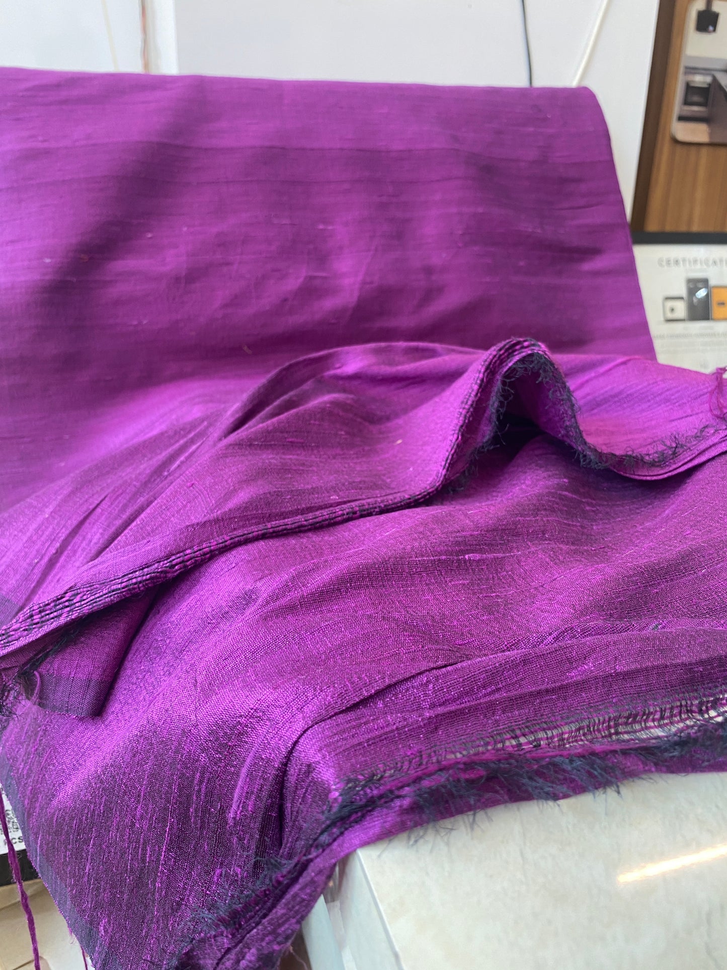 Royal Purple Pure Raw Silk Fabric – Hand-Woven Elegance (By Meter) by Shades Of Banaras - banarasi - banarasi saree shop - banarasi saree manufacturers - banarasi saree wholesale - banaraasi sarees - banarasi sari - banarasi saris - silk saree - silk sari - wedding saree - wedding sari - designer sari - wedding collection - gifting