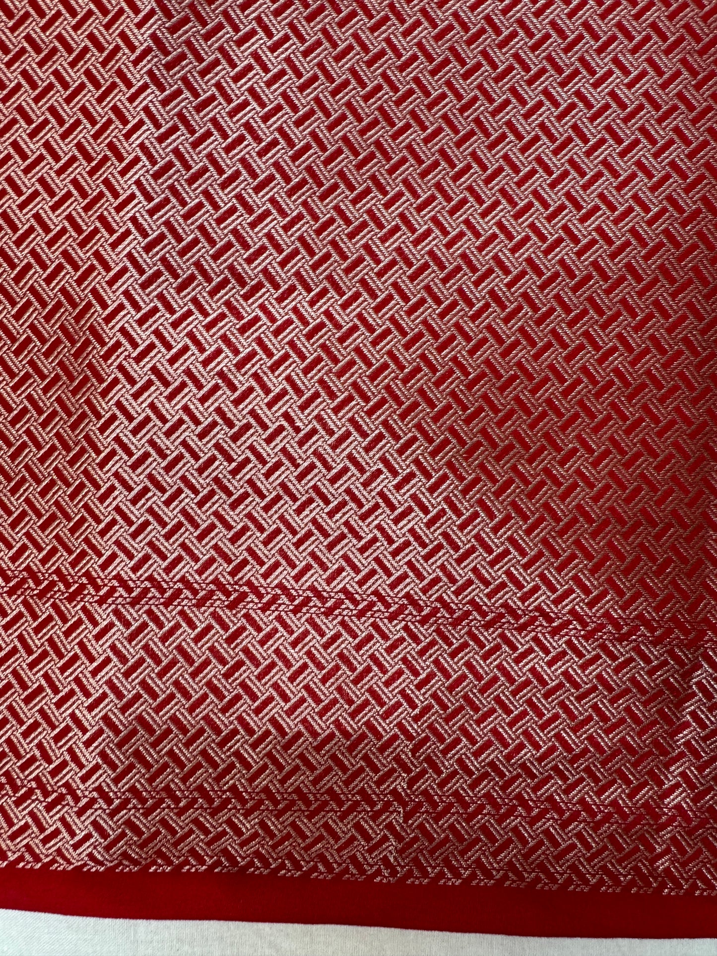 Red Dupion Silk Handloom Banarasi Saree with Gold Zari Butis by Shades Of Benares - banarasi - banarasi saree shop - banarasi saree manufacturers - banarasi saree wholesale - banaraasi sarees