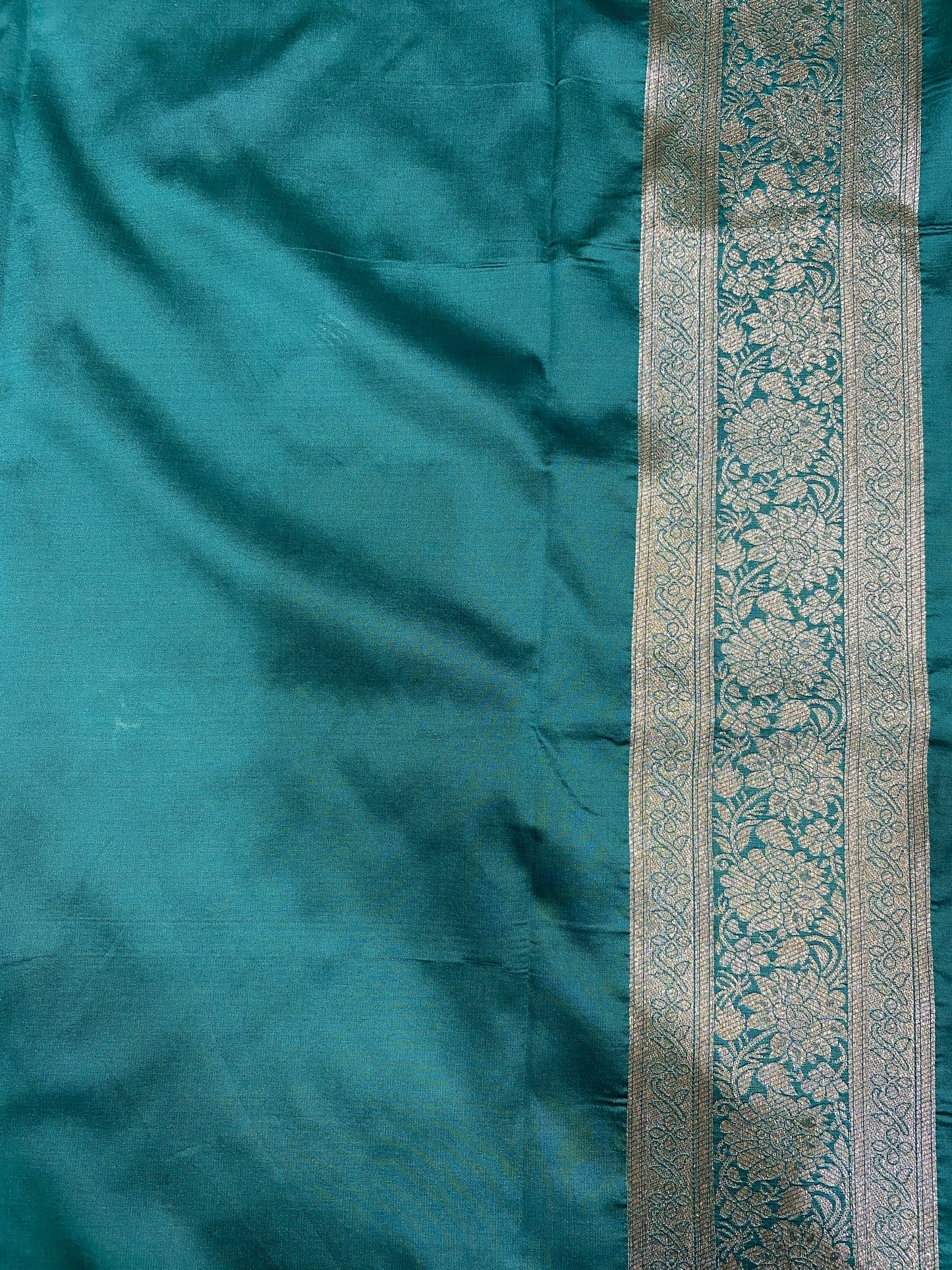 Sea Blue Silk Banarasi Saree
