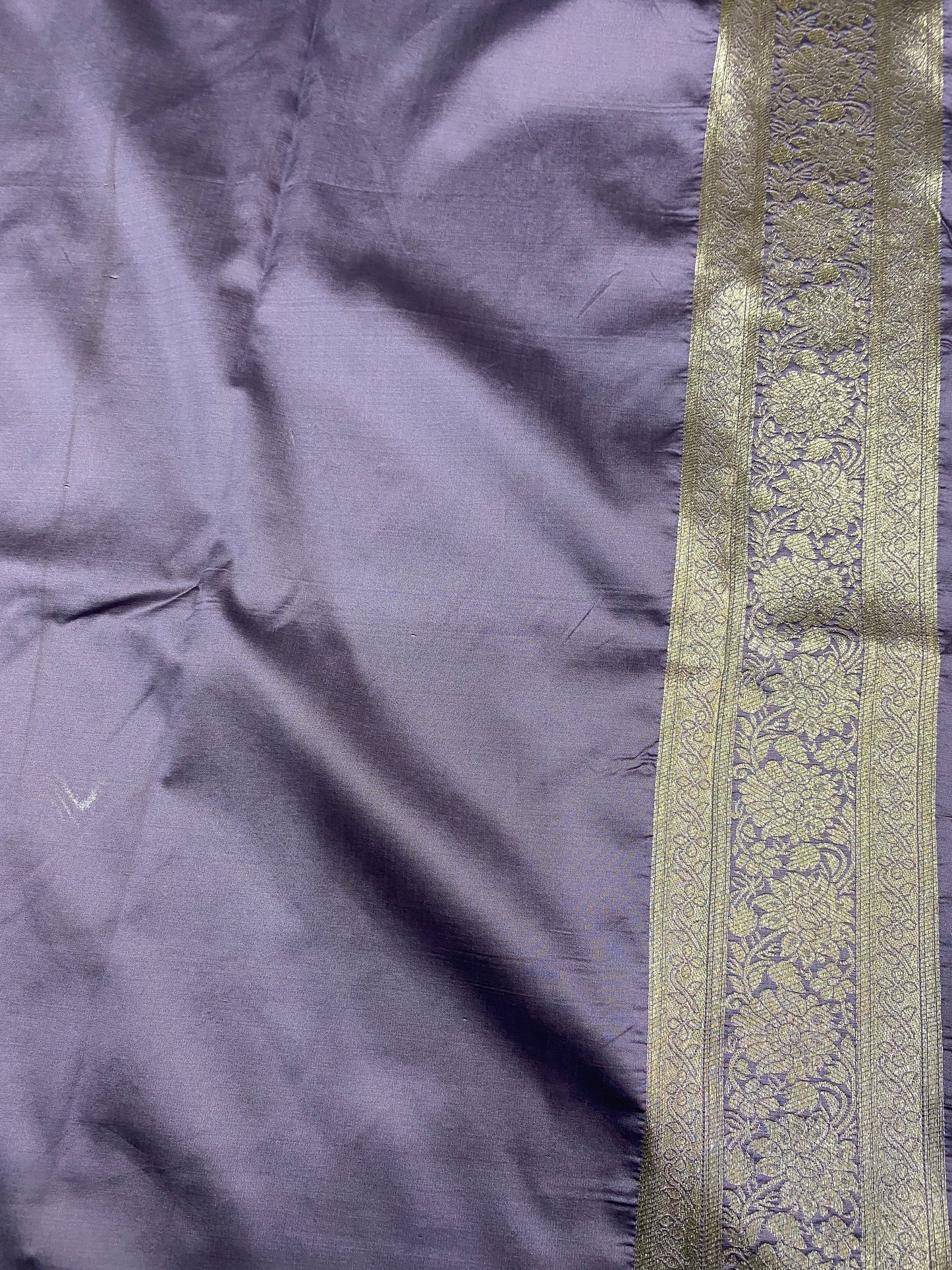 Lavender Luxe Silk Banarasi Saree with Matt Gold Zari Butis | Handloom Summer Heirloom