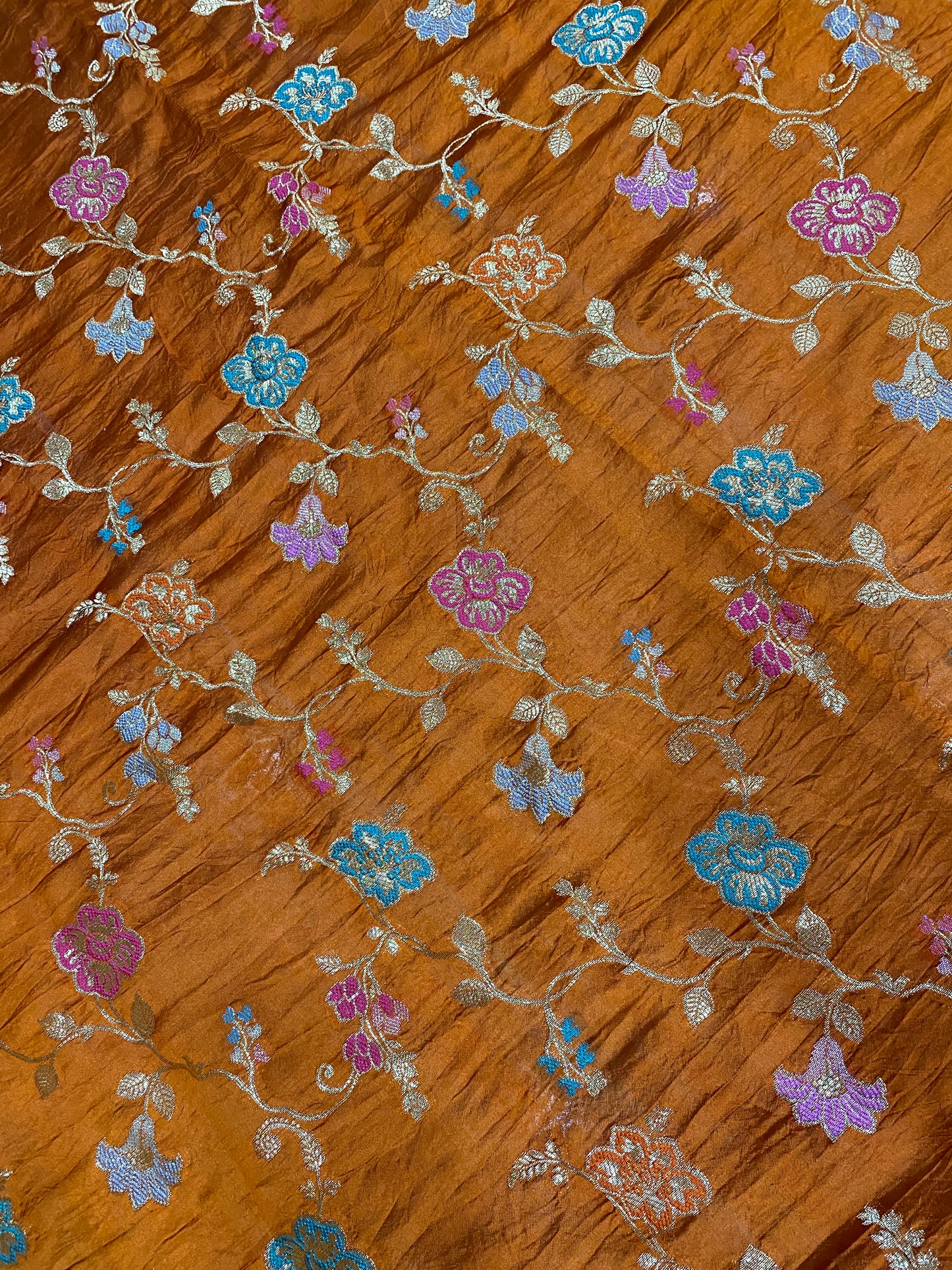 Ambra Reale Luxe Pure Katan Silk Banarasi Saree In Minakari Jaal