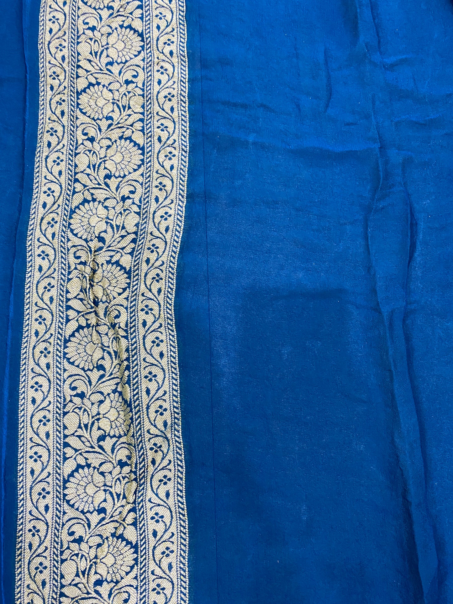 Blu Incanto Jaal Couture Pure Chiffon Banarasi Saree