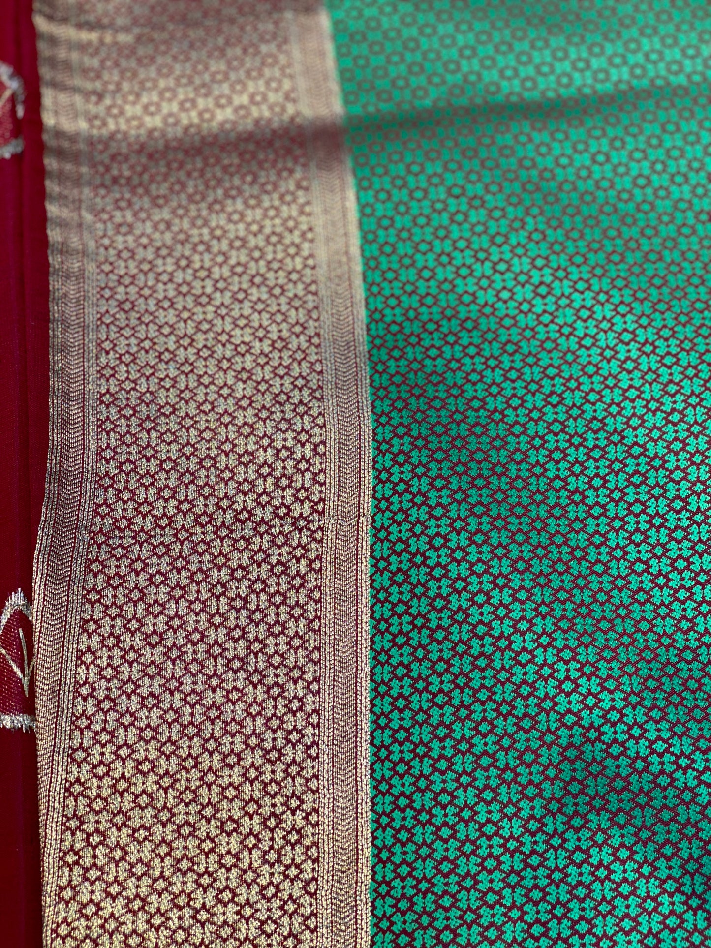 Red Handloom Banarasi Silk Saree with Paithani Pallu and Brocade Blouse by Shades Of Benares - banarasi - banarasi saree shop - banarasi saree manufacturers - banarasi saree wholesale - banaraasi sarees