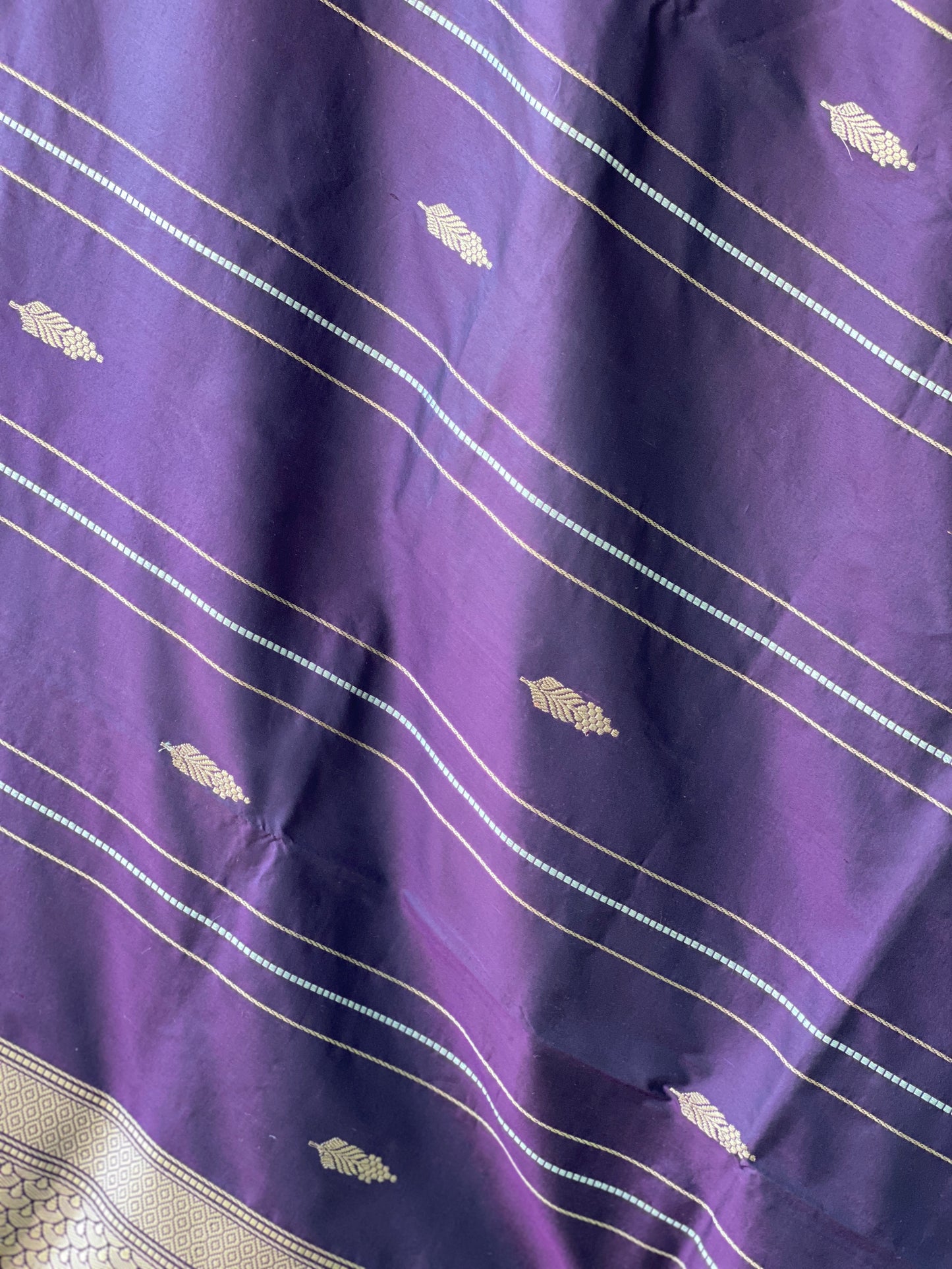 Purple Pure Silk Banarasi Saree with Kadhwa Zari Butis & Minakari Border by Shades Of Benares - banarasi - banarasi saree shop - banarasi saree manufacturers - banarasi saree wholesale - banaraasi sarees