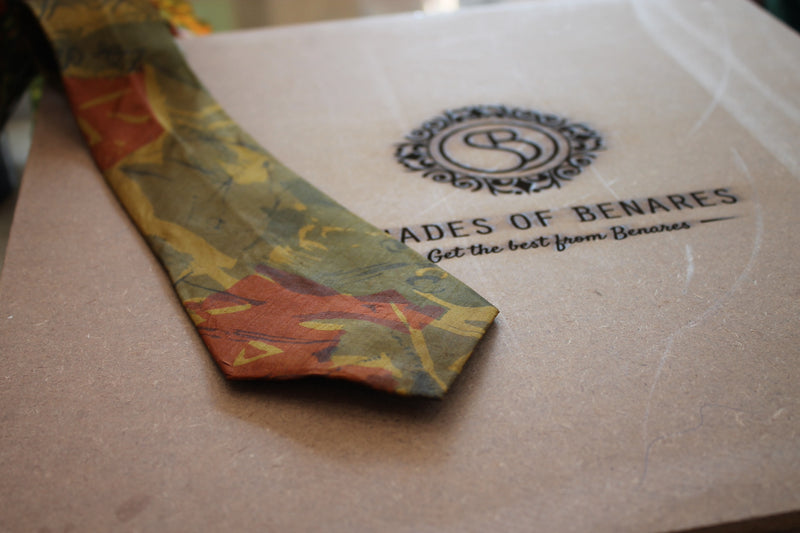 Luxurious Banarasi Silk Neck Tie by Shades of Benares, perfect for adding a touch of elegance to any outfit.