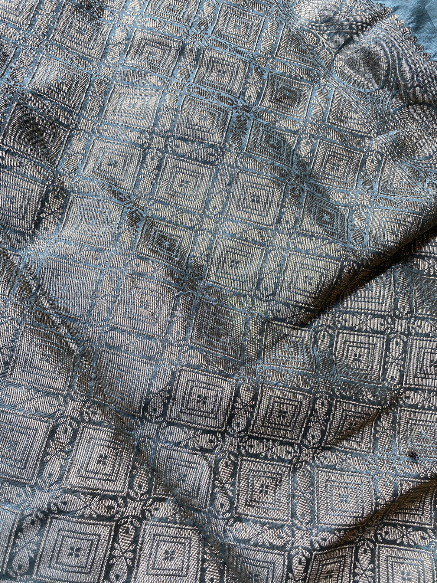 Grey Handloom Pure Chanderi Silk Banarasi Saree With Gold Zari Butis & Brocade Blouse by Shades Of Banaras - banarasi - banarasi saree shop - banarasi saree manufacturers - banarasi saree wholesale - banaraasi sarees