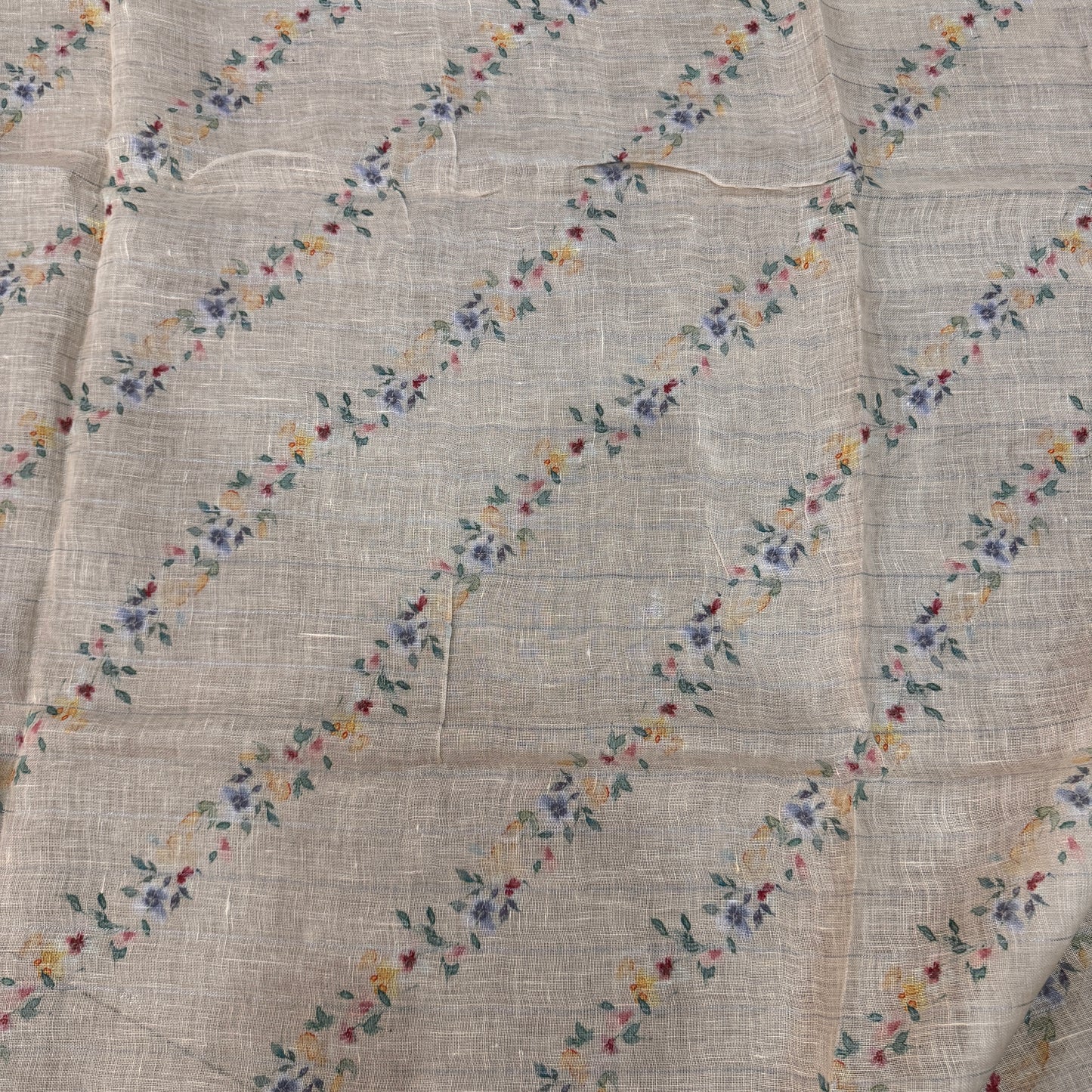 Luxe Lemon Yellow Pure Linen Banarasi Saree | Hand-Printed Summer Couture