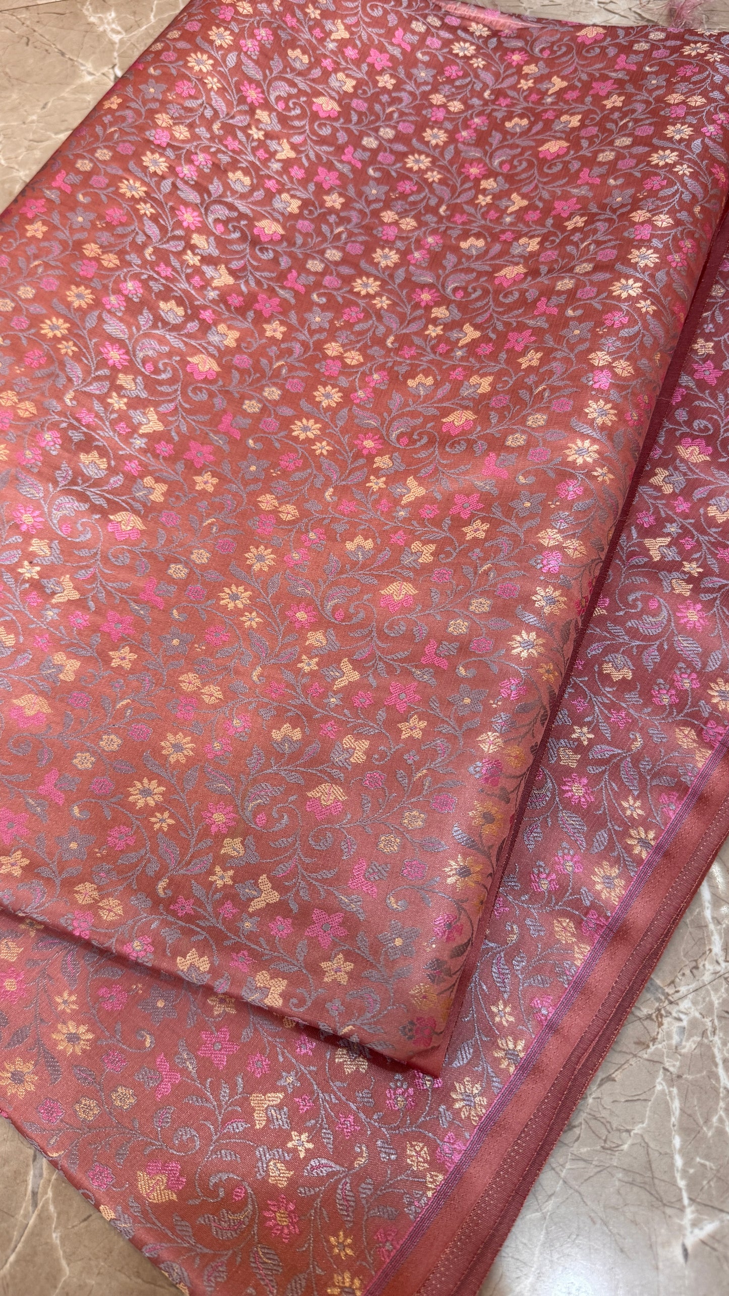 Blush Royale Couture Tanchui Brocade — Pure Silk Banaras Dress Material (By Meter) by Shades Of Banaras - banarasi - banarasi saree shop - banarasi saree manufacturers - banarasi saree wholesale - banaraasi sarees - banarasi sari - banarasi saris - silk saree - silk sari - wedding saree - wedding sari - designer sari - wedding collection - gifting