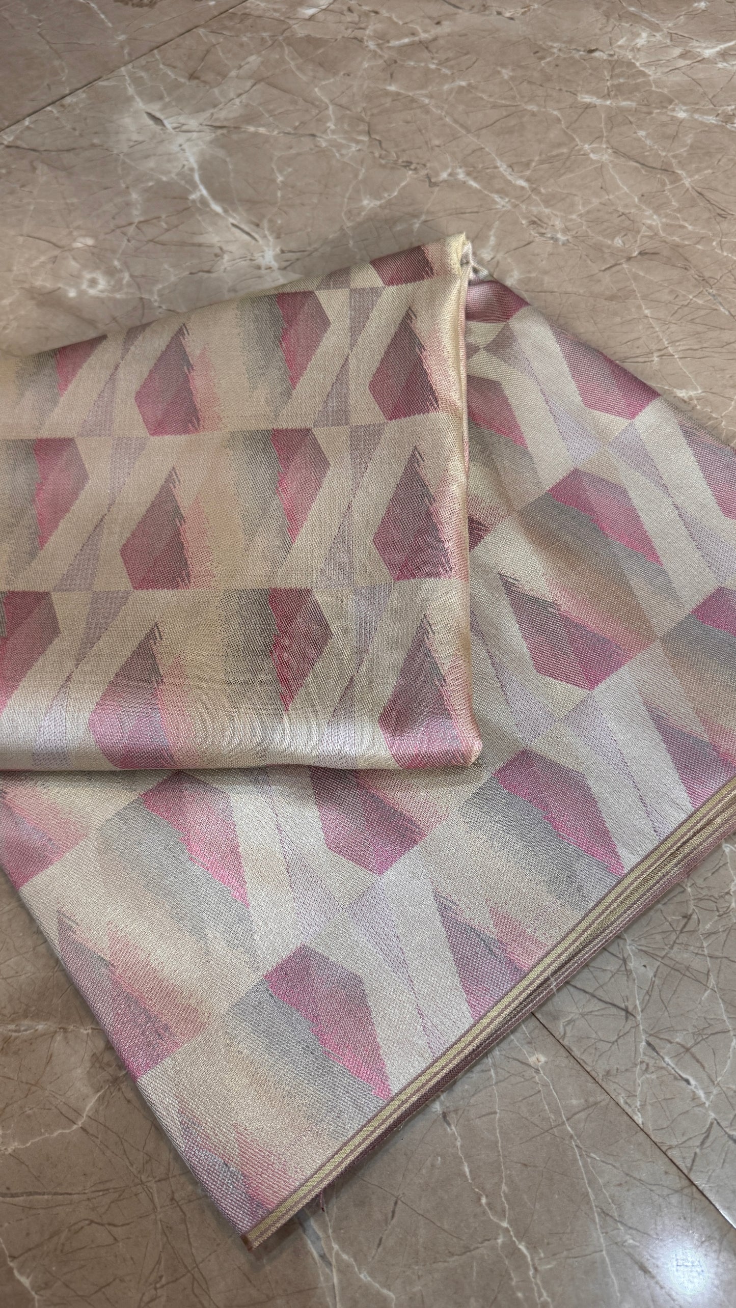 Ivory Éclat Couture Tanchui Brocade — Pure Silk Banaras Dress Material (By Meter)