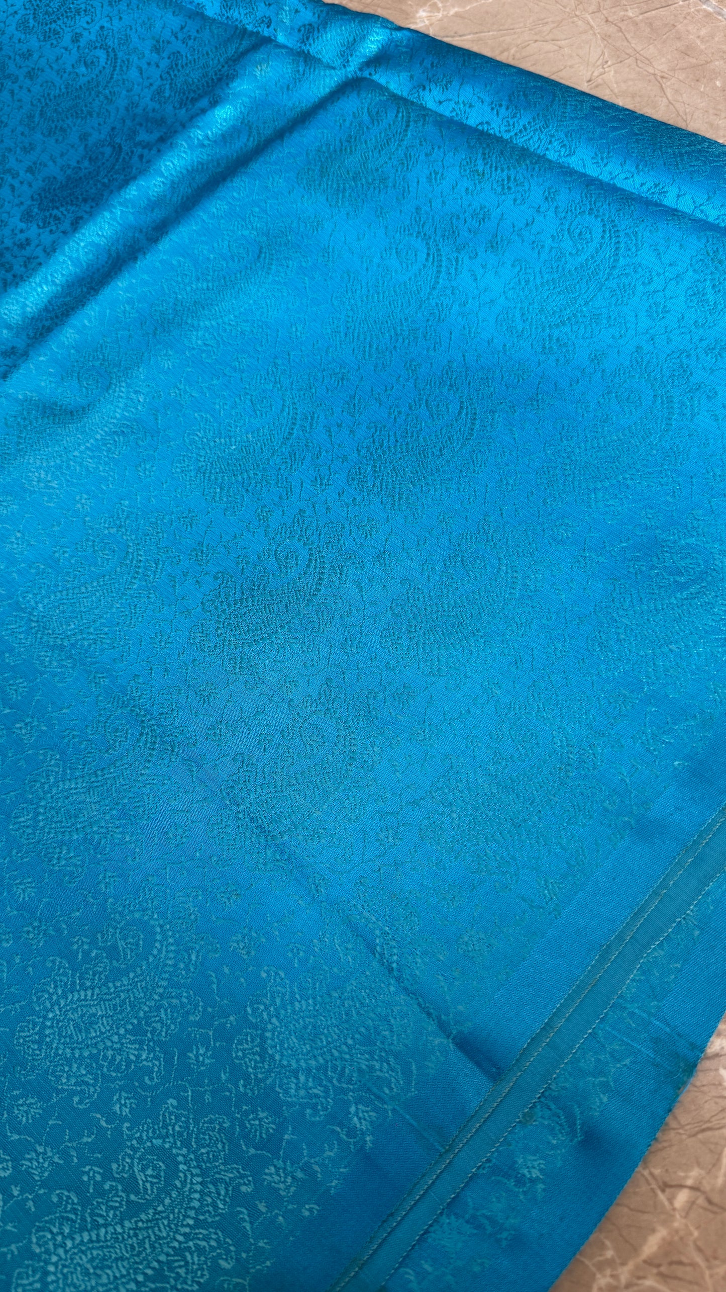 Royal Azure Tanchui: Handwoven Pure Silk Brocade (By Meter) by Shades Of Banaras - banarasi - banarasi saree shop - banarasi saree manufacturers - banarasi saree wholesale - banaraasi sarees - banarasi sari - banarasi saris