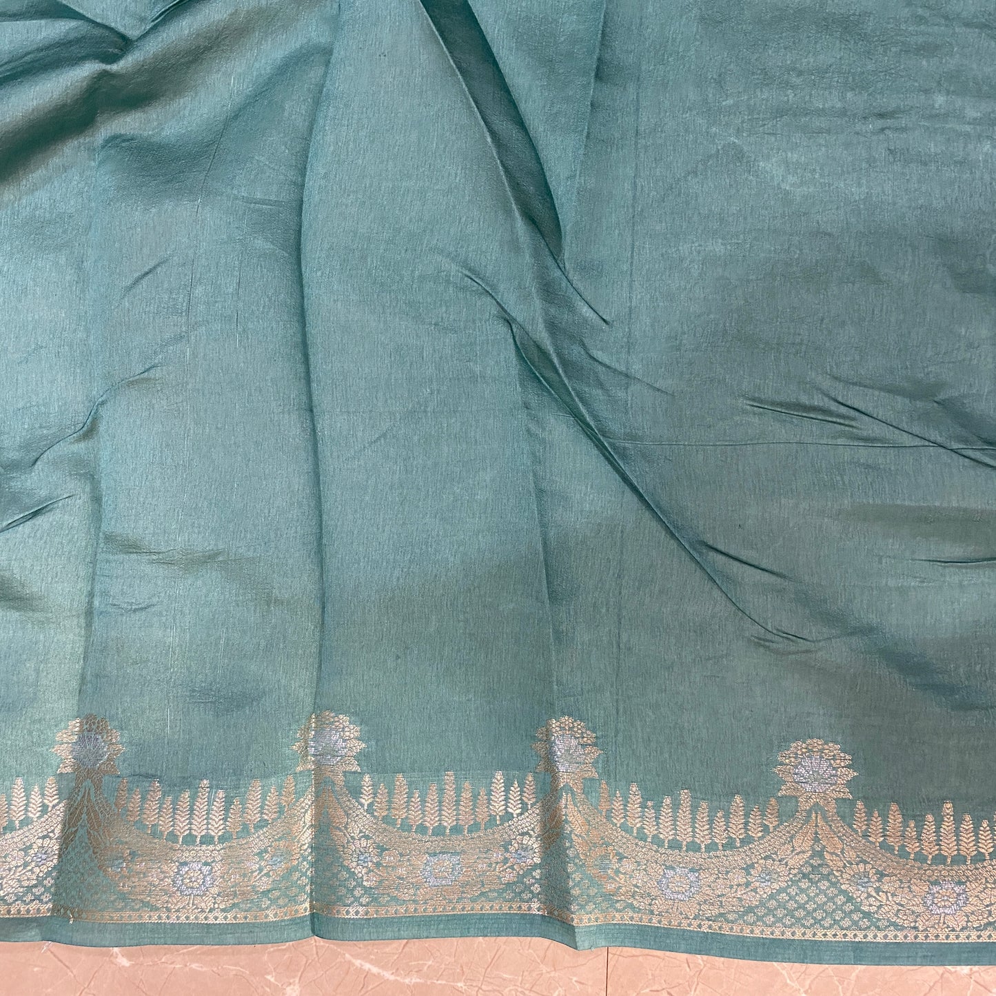 Metallic Blue Pure Cotton Silk Banarasi Saree by Shades Of Banaras - banarasi - banarasi saree shop - banarasi saree manufacturers - banarasi saree wholesale - banaraasi sarees