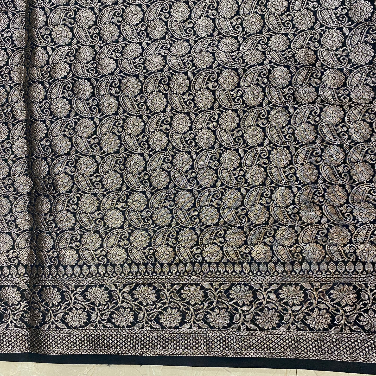 Black Pure Cotton Silk Banarasi Saree by Shades Of Banaras - banarasi - banarasi saree shop - banarasi saree manufacturers - banarasi saree wholesale - banaraasi sarees