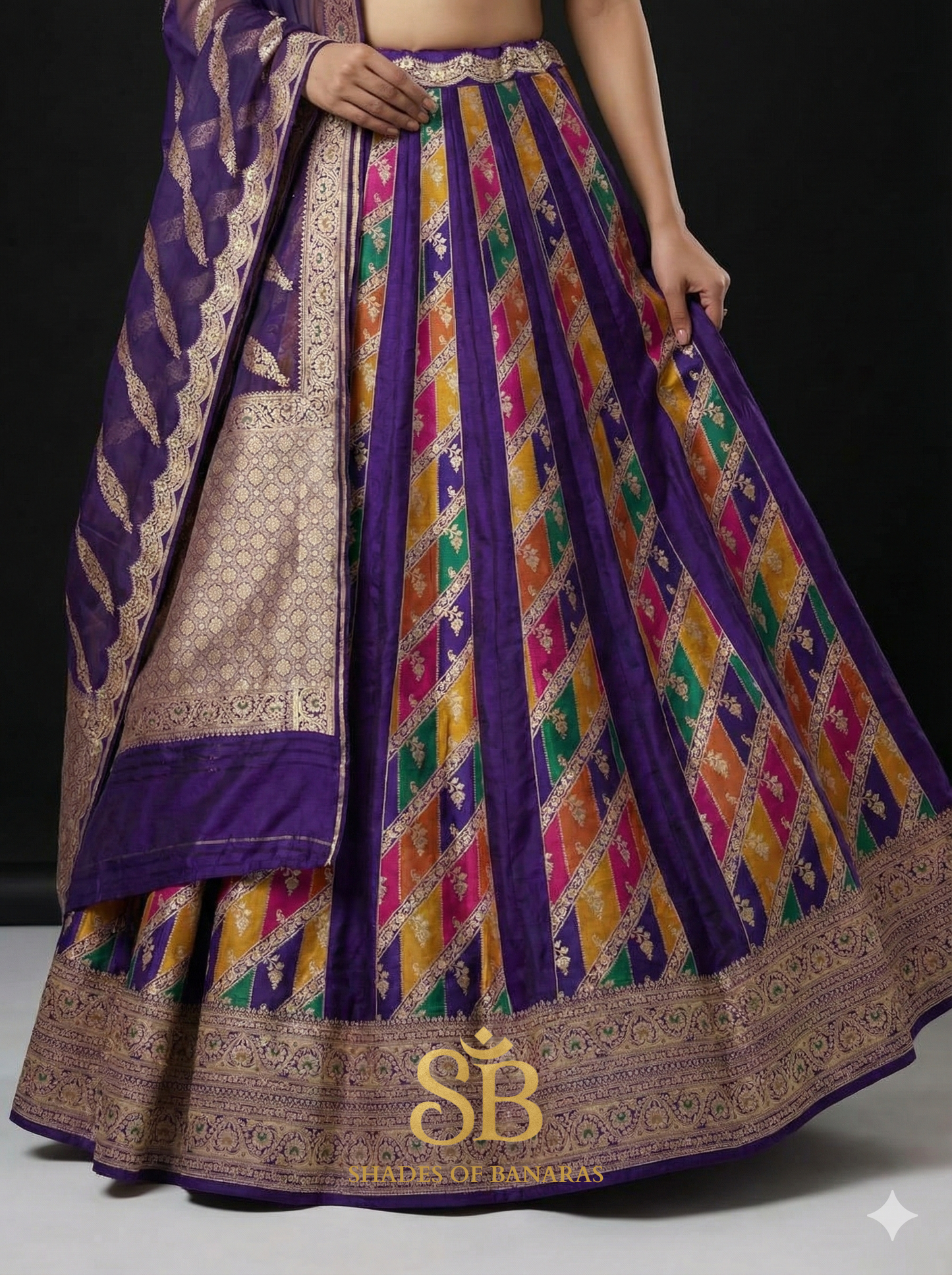Imperial Amethyst Luxe Couture Banarasi Lehenga — Rangkaat Royal Heirloom by Shades Of Banaras - banarasi - banarasi saree shop - banarasi saree manufacturers - banarasi saree wholesale - banaraasi sarees