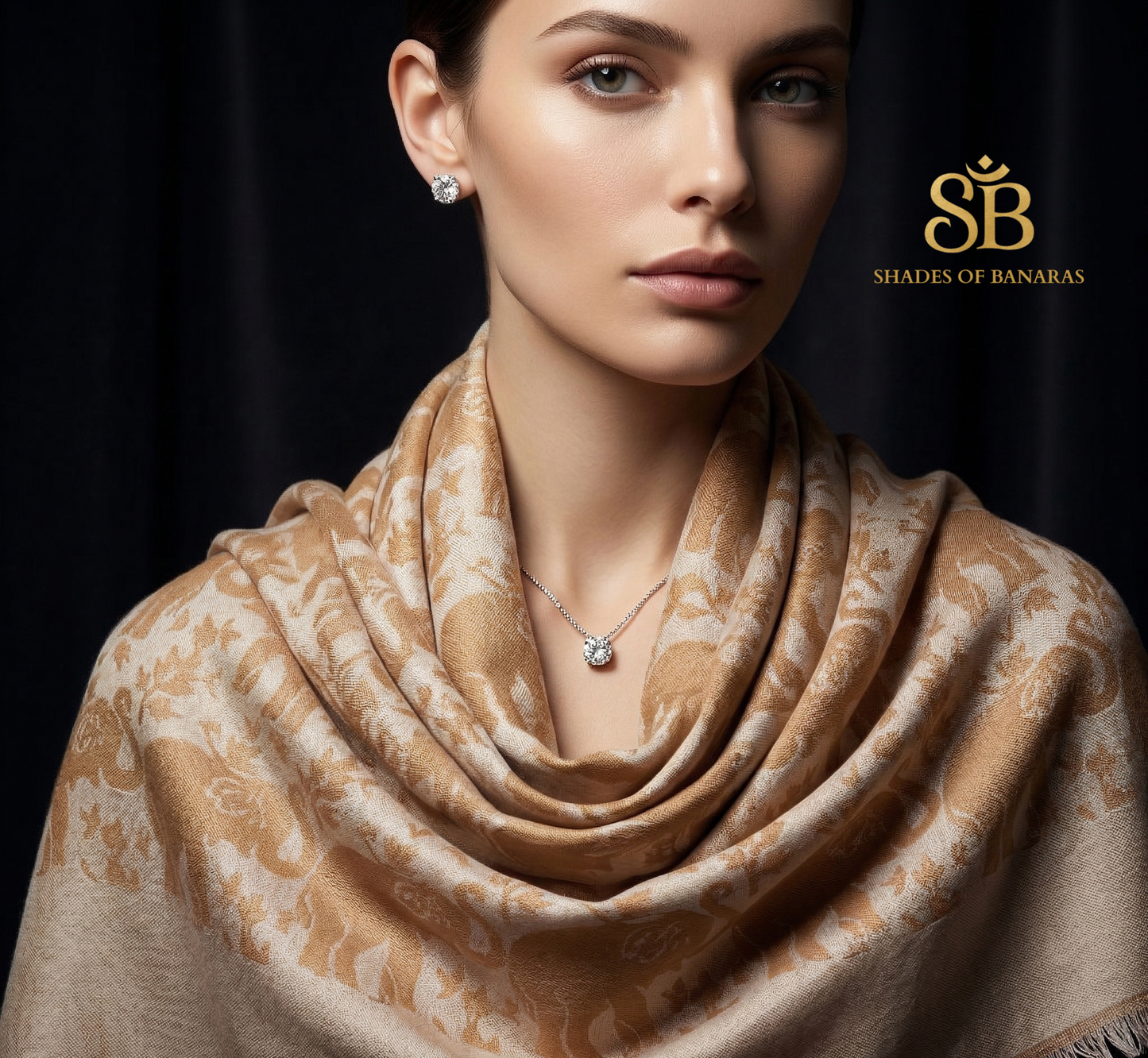 Coffee Roast: Pure Pashmina Handwoven Luxe Scarf