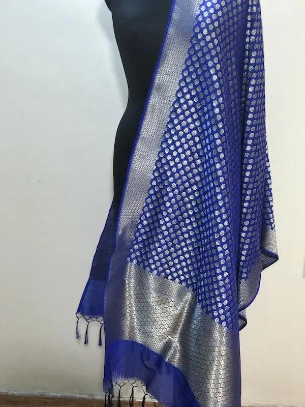 Luxurious Handwoven Banarasi Silk Dupatta - Shades Of Benares