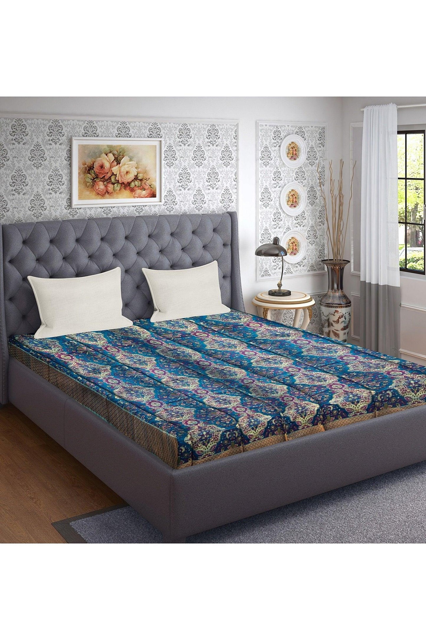 Pure Banarasi Katan silk bed spreads_CT2 by Shades Of Benares - banarasi - banarasi saree shop - banarasi saree manufacturers - banarasi saree wholesale - banaraasi sarees