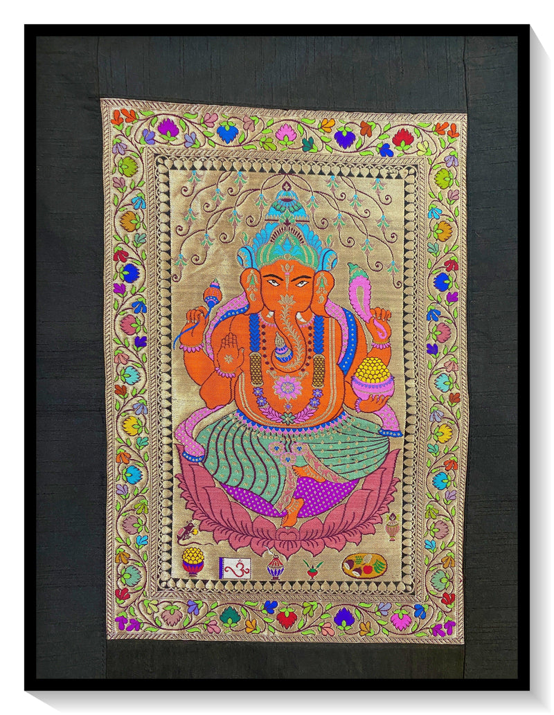 Pure Banarasi Silk Tapestry/Wallhanging-IPCX11 - Shades Of Benares