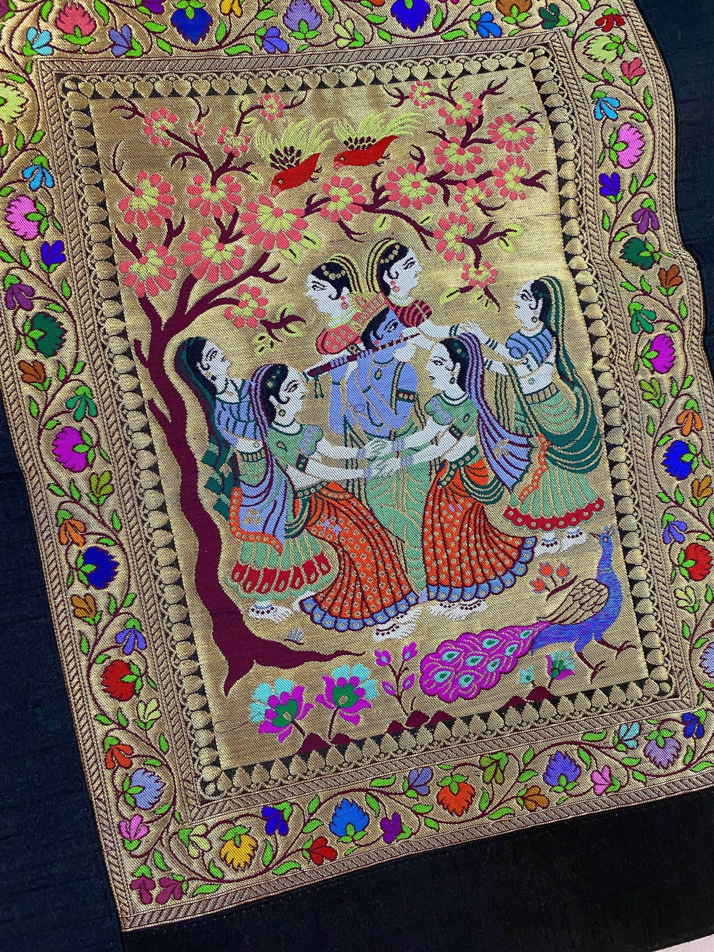 Pure Banarasi Silk Tapestry/Wallhanging-IPCX12 by Shades Of Benares - banarasi - banarasi saree shop - banarasi saree manufacturers - banarasi saree wholesale - banaraasi sarees