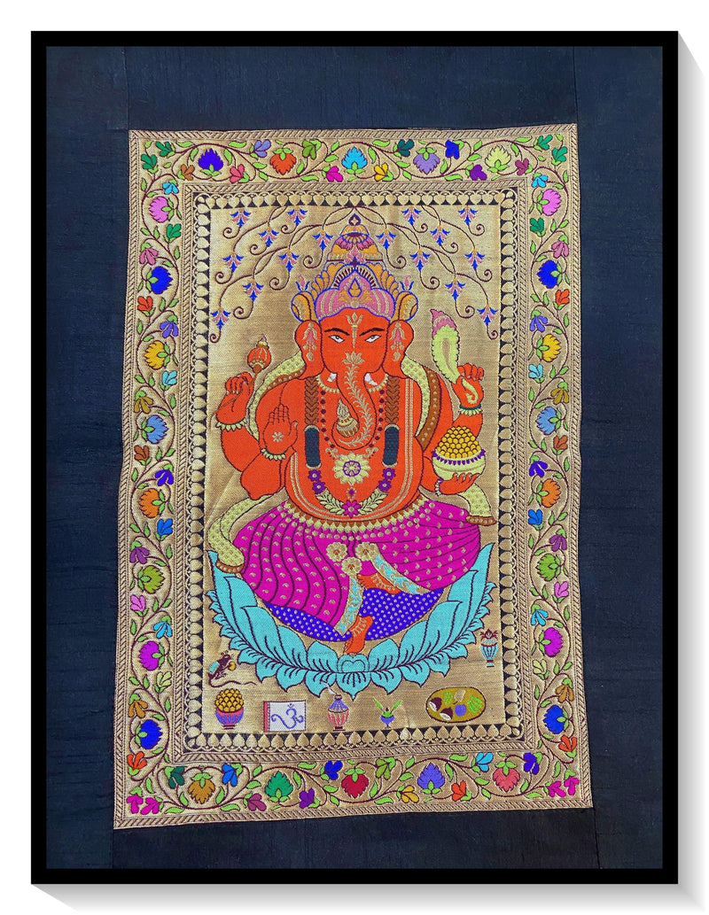 Pure Banarasi Silk Tapestry/Wallhanging-IPCX4 - Shades Of Benares