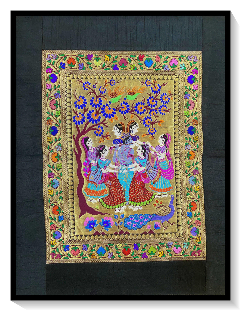 Pure Banarasi Silk Tapestry/Wallhanging-IPCX7 - Shades Of Benares