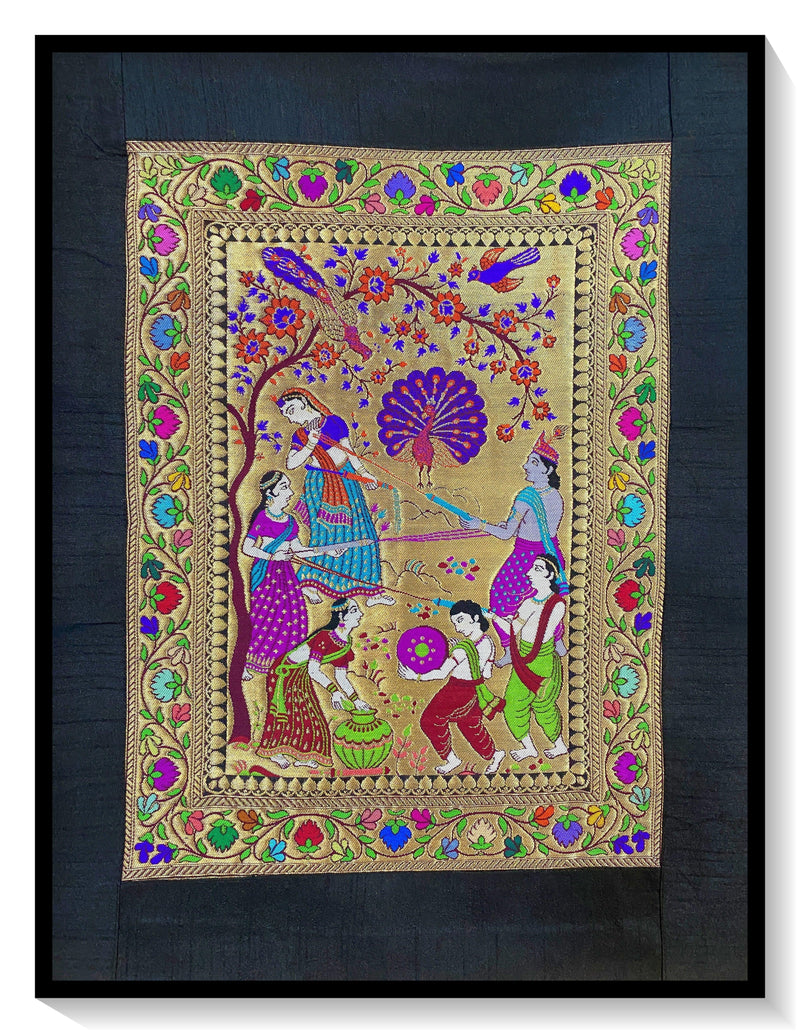 Pure Banarasi Silk Tapestry/Wallhanging-IPCX8 - Shades Of Benares