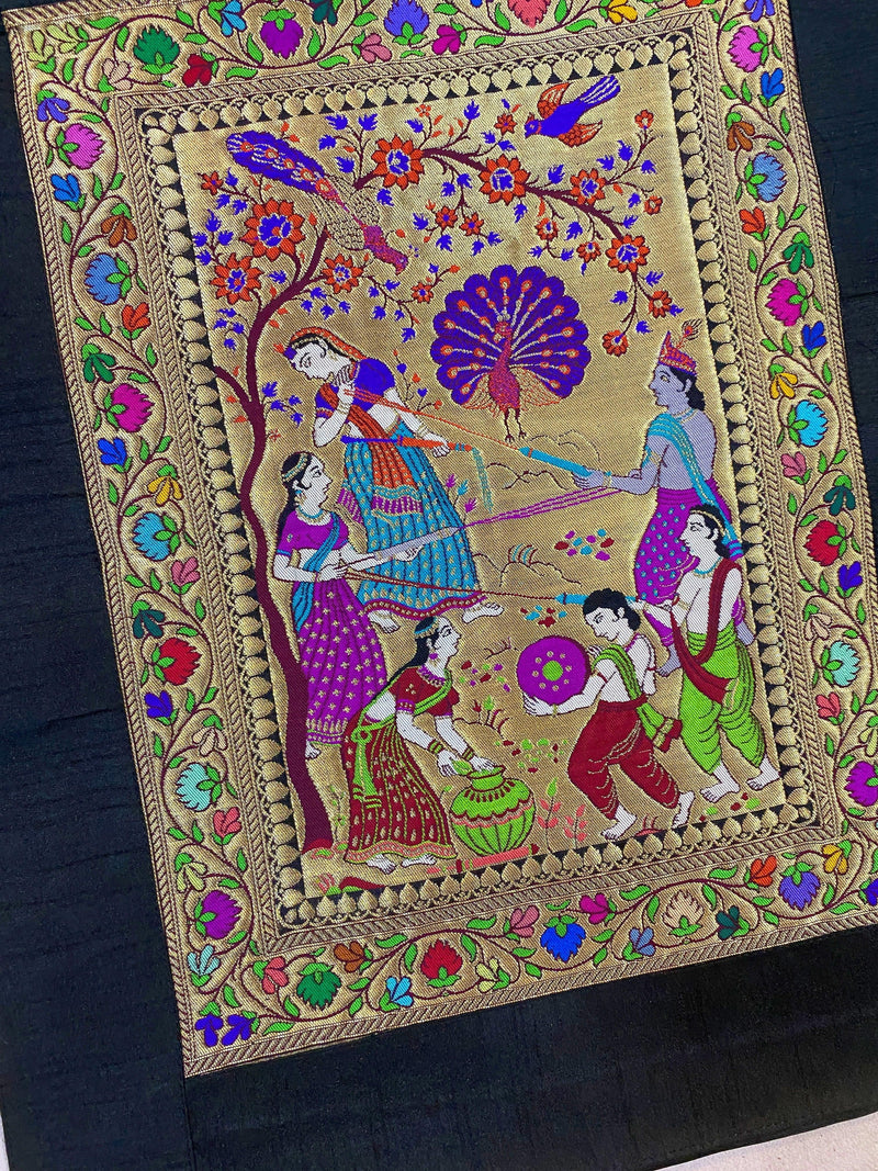 Pure Banarasi Silk Tapestry/Wallhanging-IPCX8 - Shades Of Benares