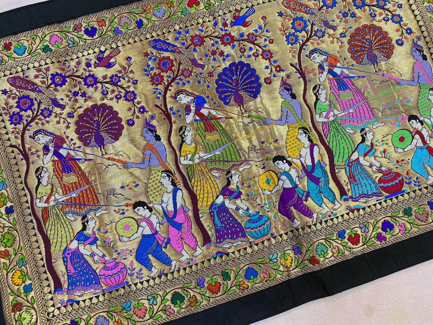 Pure Banarasi Silk Tapestry/Wallhanging-IPCY2 by Shades Of Benares - banarasi - banarasi saree shop - banarasi saree manufacturers - banarasi saree wholesale - banaraasi sarees
