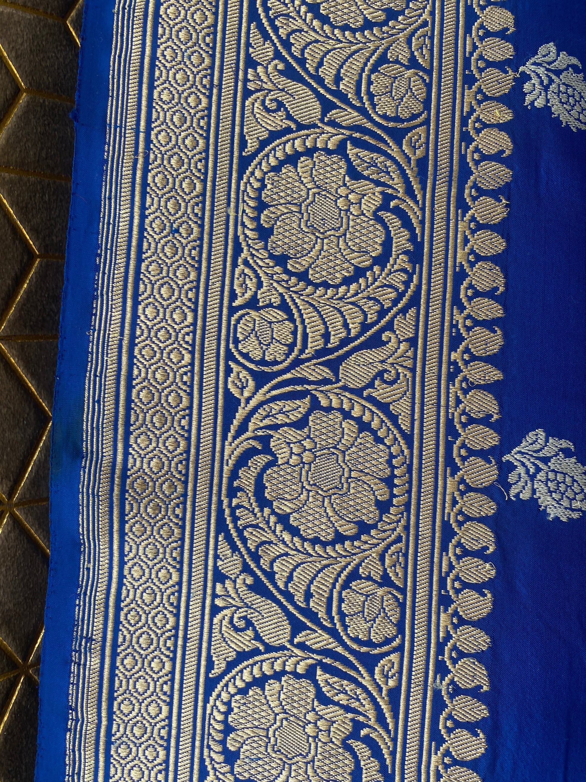 Royal Blue Pure Silk Banarasi Saree with Kadhwa Sona Rupa Butis by Shades Of Benares - banarasi - banarasi saree shop - banarasi saree manufacturers - banarasi saree wholesale - banaraasi sarees