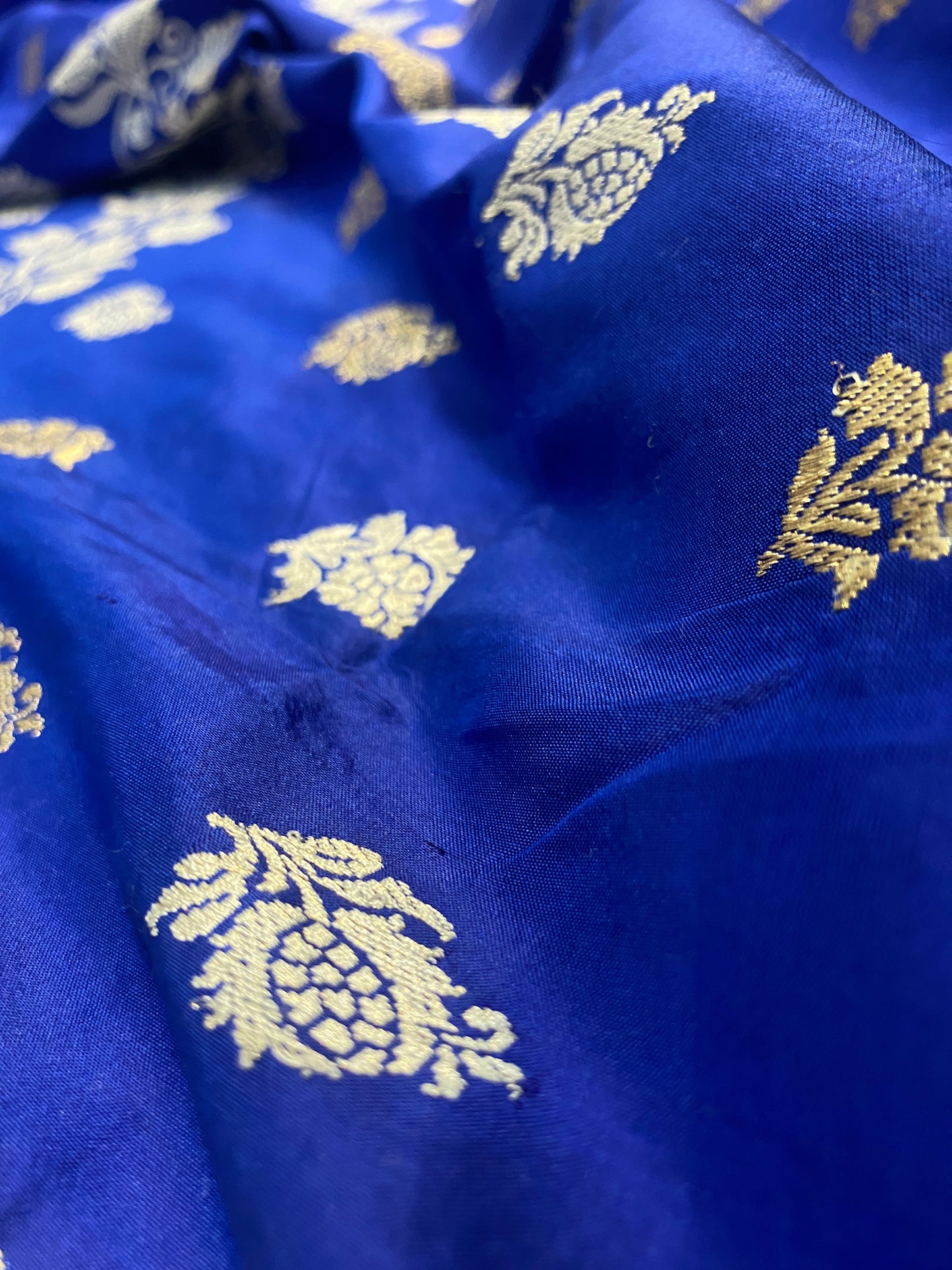 Royal Blue Pure Silk Banarasi Saree with Kadhwa Sona Rupa Butis by Shades Of Benares - banarasi - banarasi saree shop - banarasi saree manufacturers - banarasi saree wholesale - banaraasi sarees
