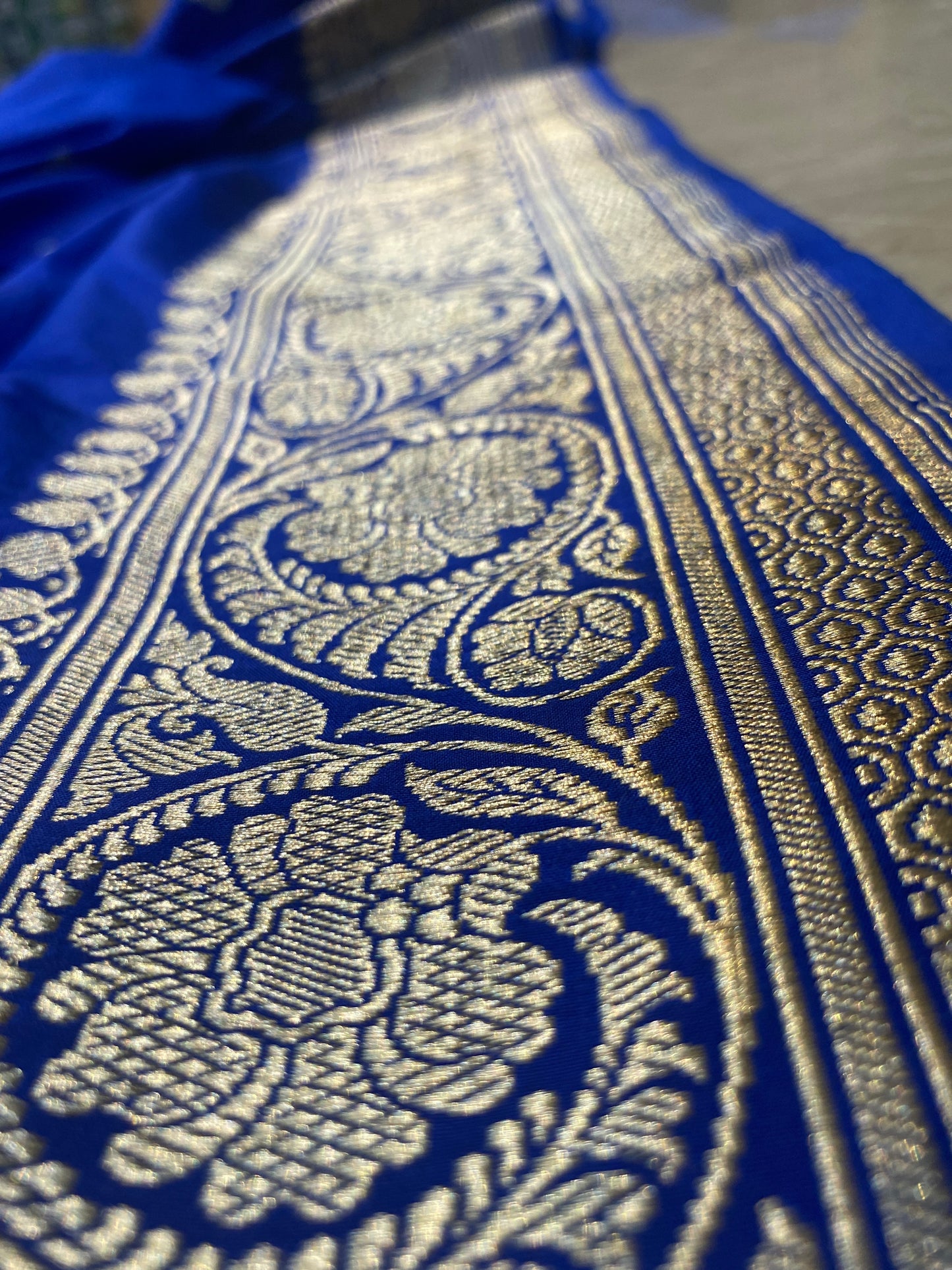 Royal Blue Pure Silk Banarasi Saree with Kadhwa Sona Rupa Butis by Shades Of Benares - banarasi - banarasi saree shop - banarasi saree manufacturers - banarasi saree wholesale - banaraasi sarees