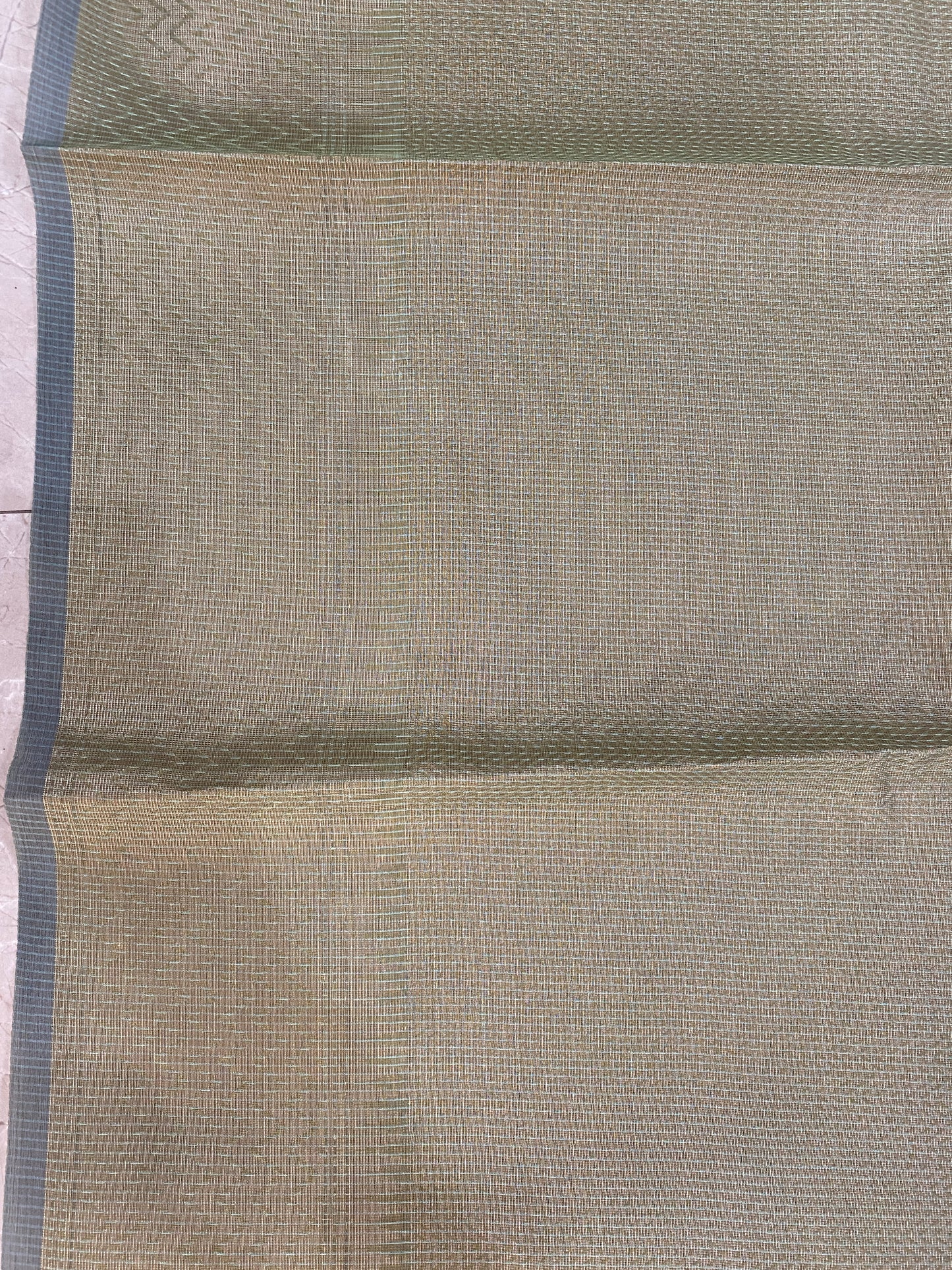Meadow Grace — Subtle Green Pure Cotton Kota Check Banarasi Saree with Brocade Blouse by Shades Of Banaras - banarasi - banarasi saree shop - banarasi saree manufacturers - banarasi saree wholesale - banaraasi sarees