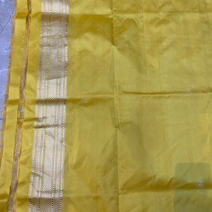 Gulabi Noor — Pink Pure Silk Banarasi Saree with Contrast Yellow Border & Kadhua Minakari Weave by Shades Of Banaras - banarasi - banarasi saree shop - banarasi saree manufacturers - banarasi saree wholesale - banaraasi sarees