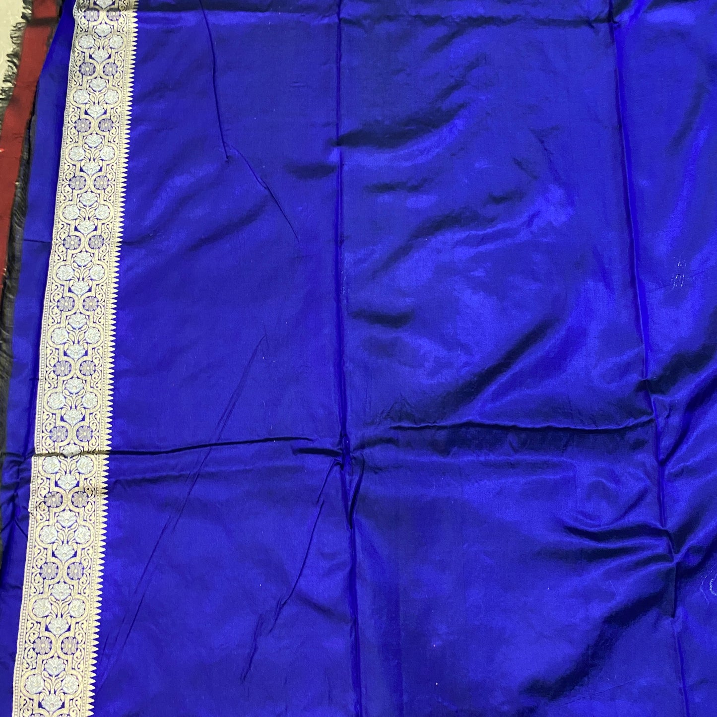 Regal Radiance — Royal Blue Pure Silk Banarasi Saree with Matt Gold Jaal Weave by Shades Of Banaras - banarasi - banarasi saree shop - banarasi saree manufacturers - banarasi saree wholesale - banaraasi sarees