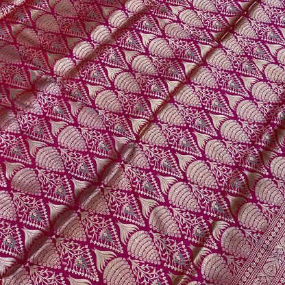 Gulabi Royale — Pink Pure Silk Banarasi Saree with All Over Patola Weave by Shades Of Banaras - banarasi - banarasi saree shop - banarasi saree manufacturers - banarasi saree wholesale - banaraasi sarees