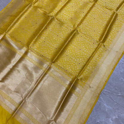 Golden Radiance — Yellow Pure Silk Banarasi Saree with All Over Patola Weave by Shades Of Banaras - banarasi - banarasi saree shop - banarasi saree manufacturers - banarasi saree wholesale - banaraasi sarees
