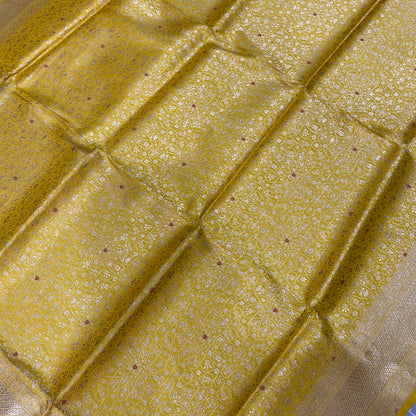 Golden Radiance — Yellow Pure Silk Banarasi Saree with All Over Patola Weave by Shades Of Banaras - banarasi - banarasi saree shop - banarasi saree manufacturers - banarasi saree wholesale - banaraasi sarees