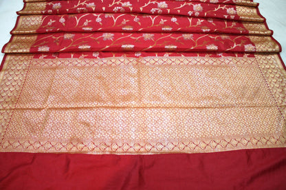 Red Sona Rupa Katan Soft Butter Silk Handloom Banarasi Saree by Shades Of Benares - banarasi - banarasi saree shop