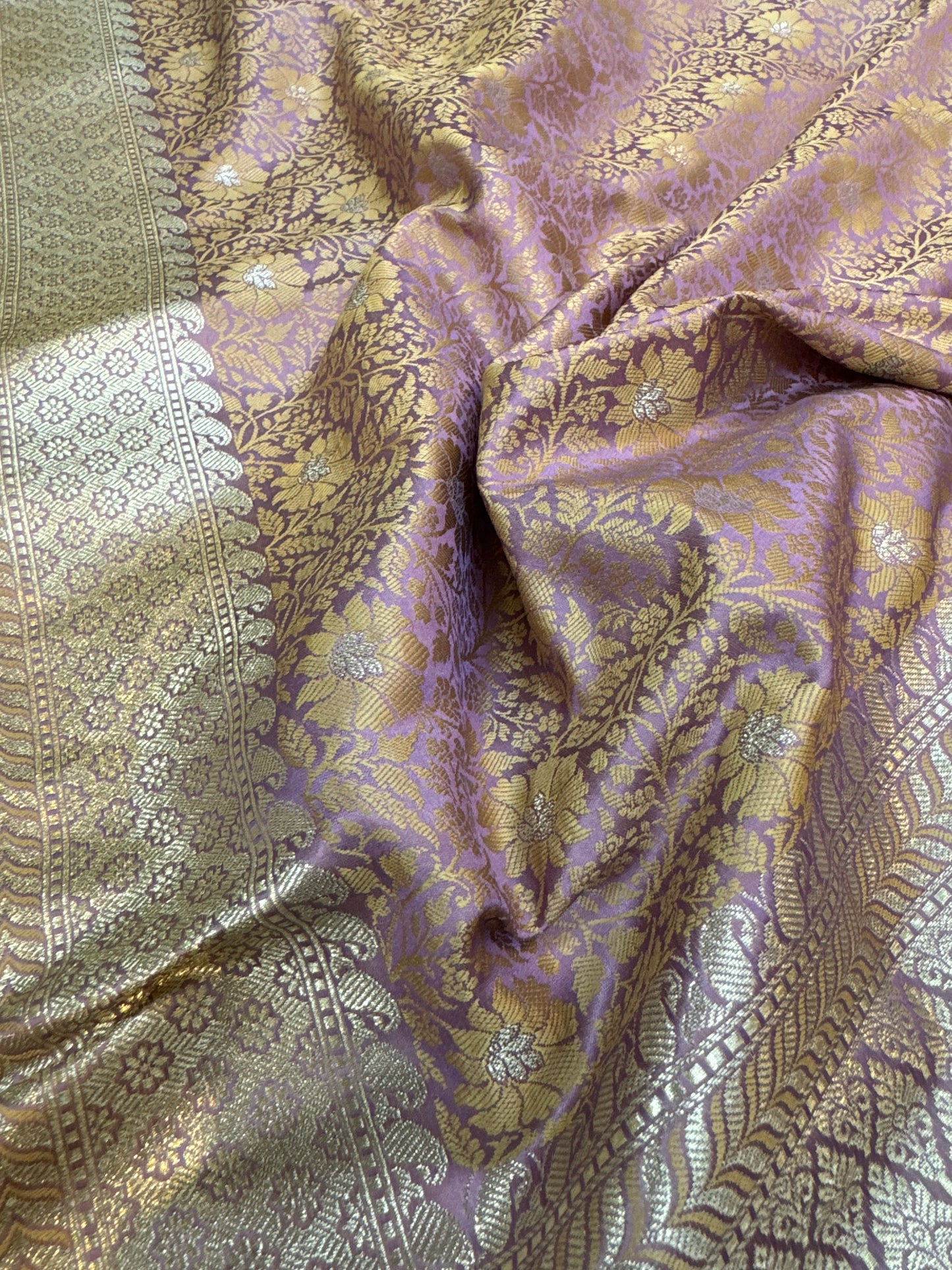 Serene Banarasi Pure Katan Silk Saree with Tanchui Weave by Shades Of Benares - banarasi - banarasi saree shop