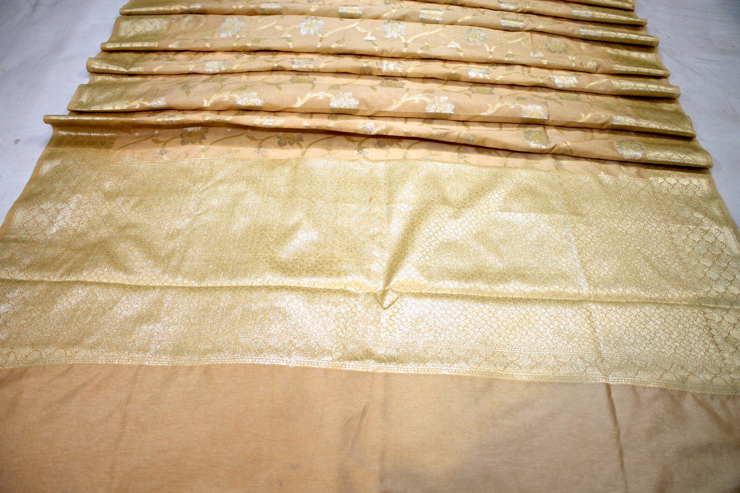 Subtle Sophistication: Beige Sona Rupa Katan Soft Butter Silk Handloom Banarasi Saree by Shades Of Benares - banarasi - banarasi saree shop