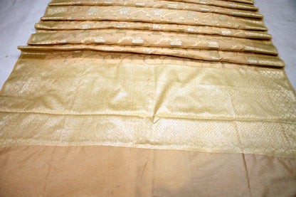 Subtle Sophistication: Beige Sona Rupa Katan Soft Butter Silk Handloom Banarasi Saree by Shades Of Benares - banarasi - banarasi saree shop