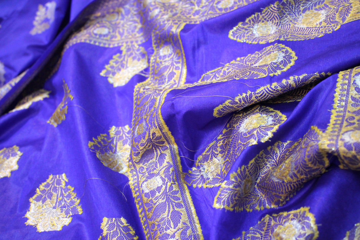 Royal Blue Sona Rupa Buti Katan Soft Butter Silk Handloom Banarasi Saree by Shades Of Benares - banarasi - banarasi saree shop