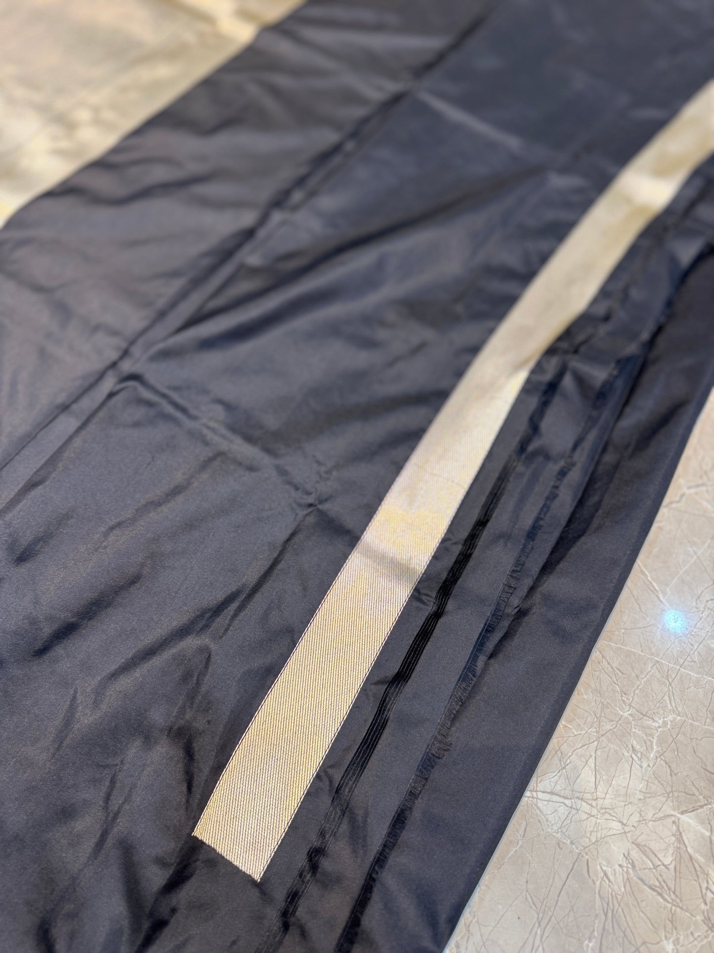 The Black Pure Silk Handloom Banarasi Saree with Kadhwa Banaras Ghats by Shades Of Benares - banarasi - banarasi saree shop - banarasi saree manufacturers - banarasi saree wholesale - banaraasi sarees