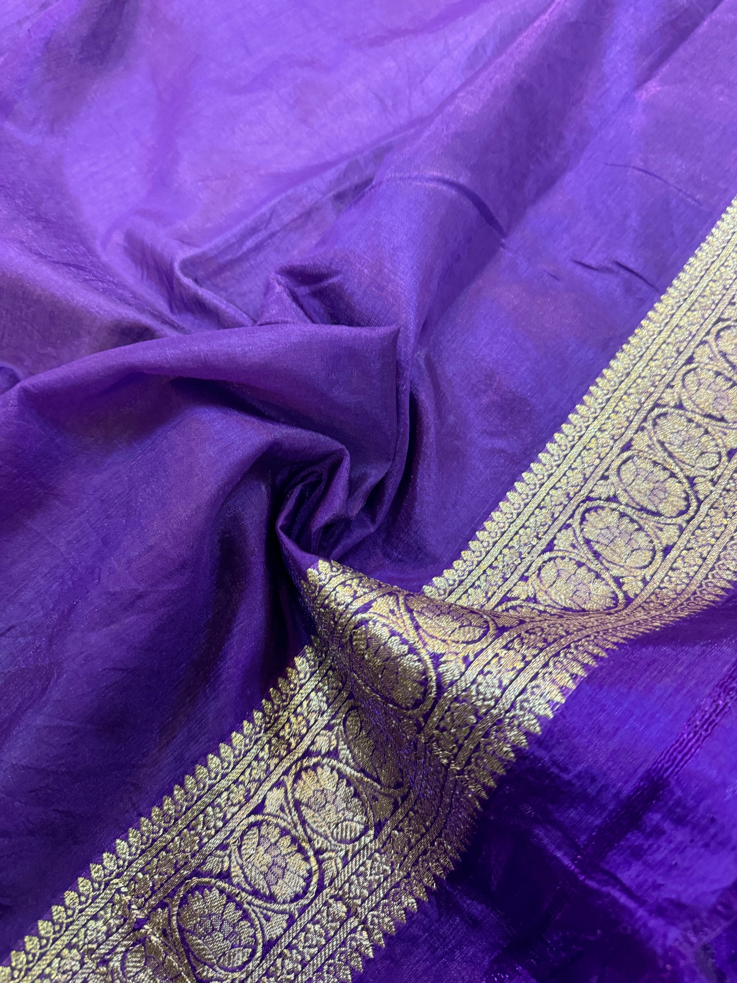 Purple Pure Dupion Silk Banarasi Saree by Shades Of Benares - banarasi - banarasi saree shop