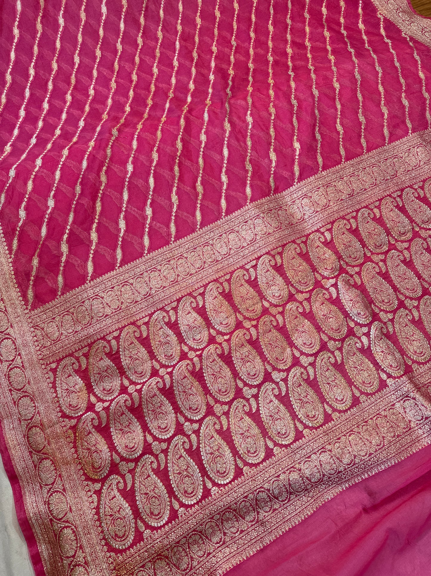 Pink Pure Dupion Silk Banarasi Saree by Shades Of Benares - banarasi - banarasi saree shop